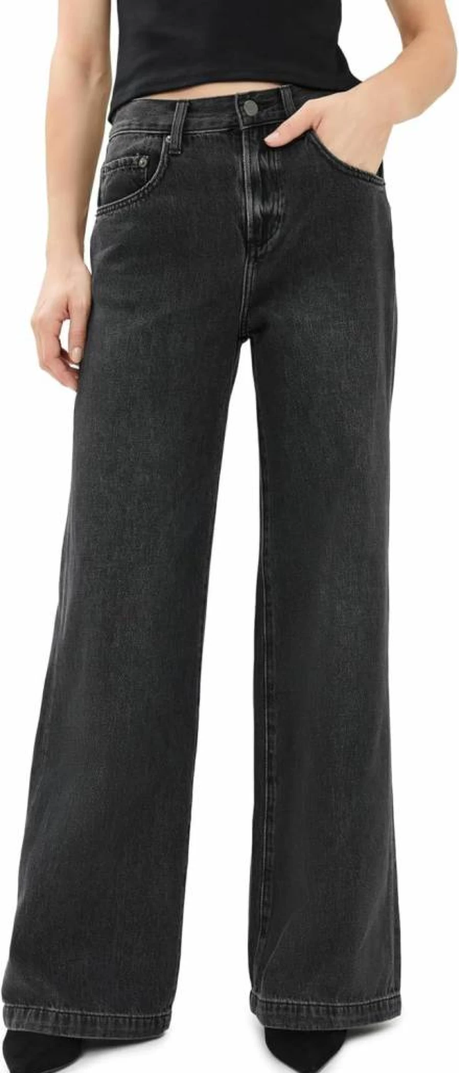 Pistola Denim Women's Jadyn Low Rise Palazzo Jeans - Stylish High-Waisted Wide Leg Denim Pants