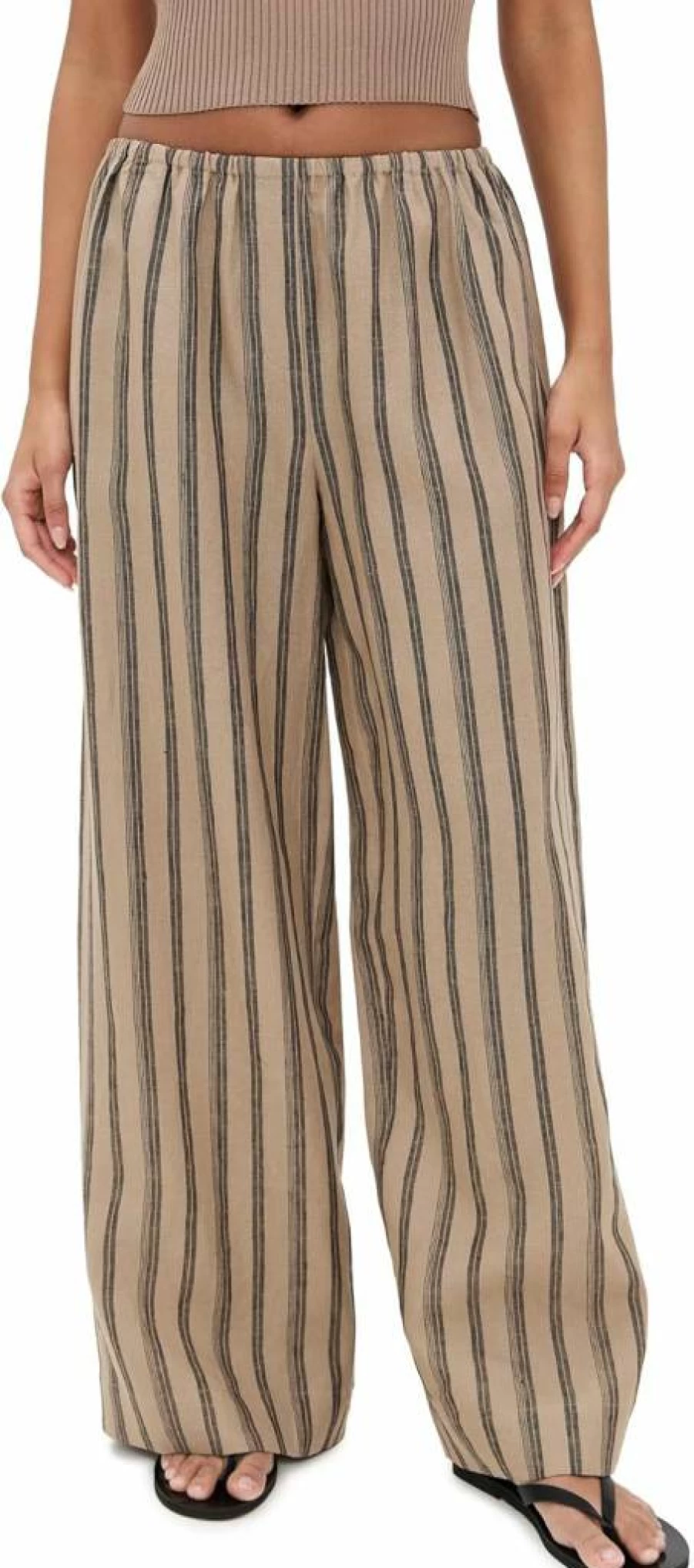 STAUD Bonfire Pants for Women - High-Waisted Wide-Leg Trousers