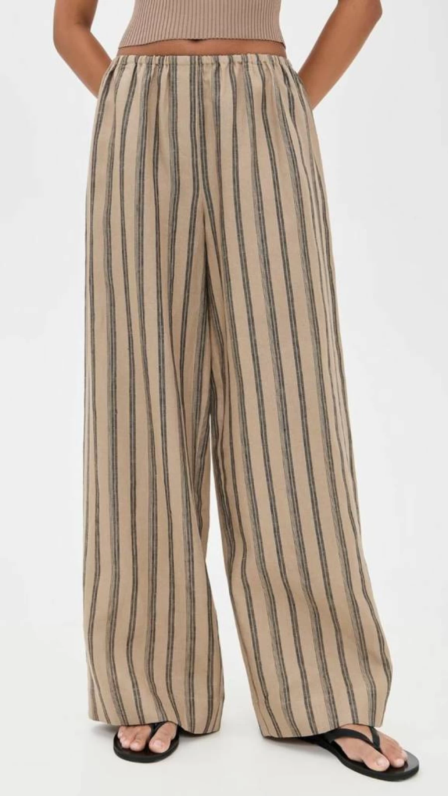 STAUD Bonfire Pants for Women - High-Waisted Wide-Leg Trousers