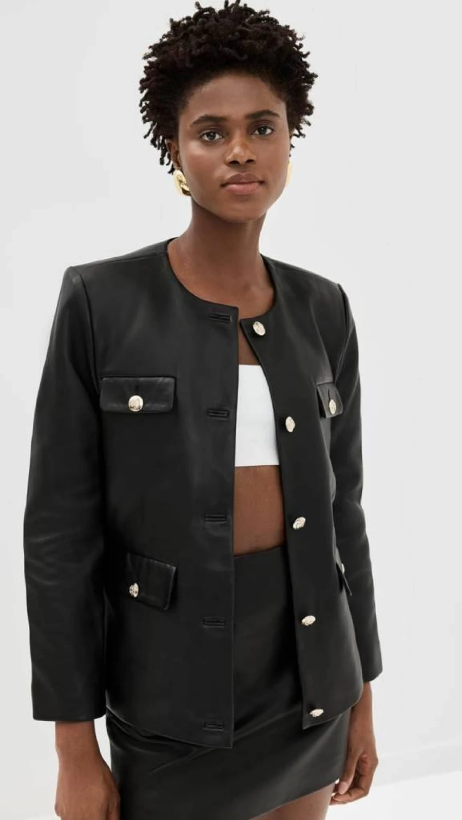 ANINE BING Women's Lydia Jacket - Premium Leather Biker Style Outerwear for Women