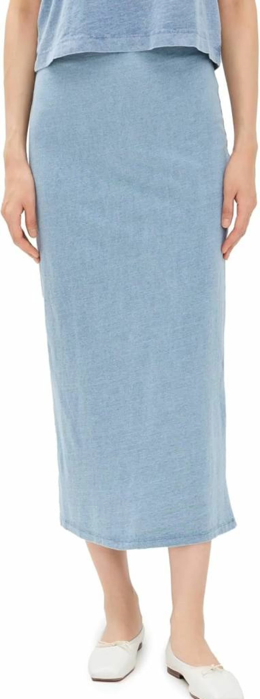 Z SUPPLY Women's Gail Mid-Length Denim Skirt - Comfortable Jersey Stretch Skirt for Casual Wear