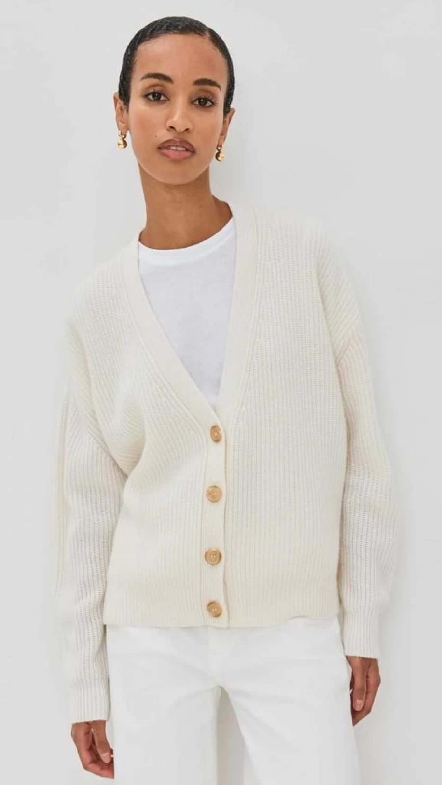 Jenni Kayne Women's Cropped Cashmere Cardigan Soft Cocoon Sweater Luxury Knitwear
