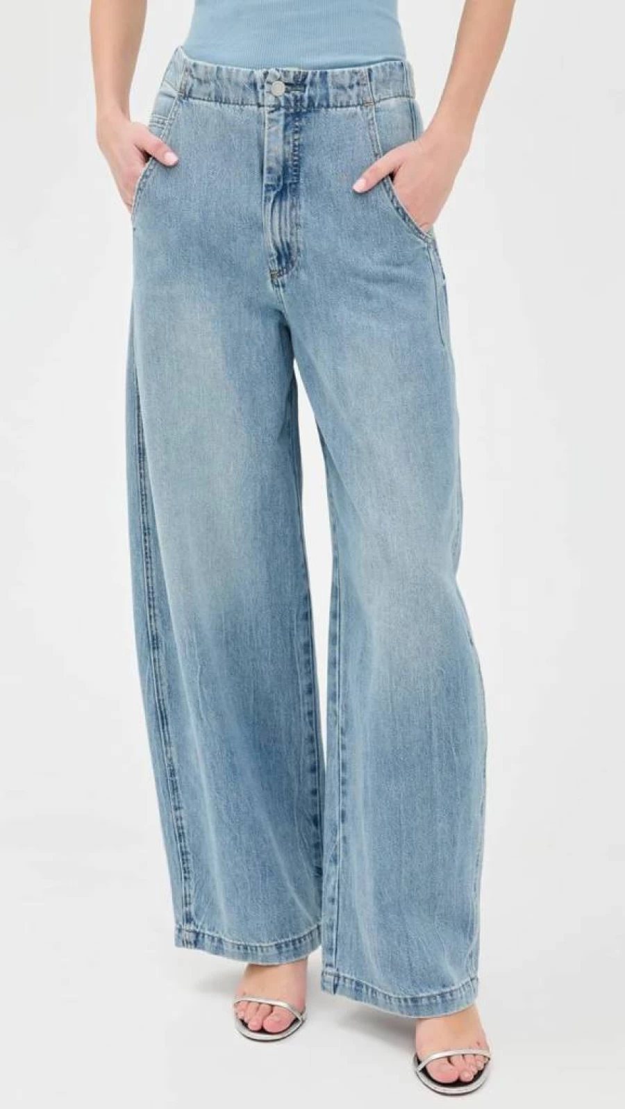 Pistola Denim Women's Lottie High-Rise Slim Fit Jeans - Classic Blue Denim Pants for Women