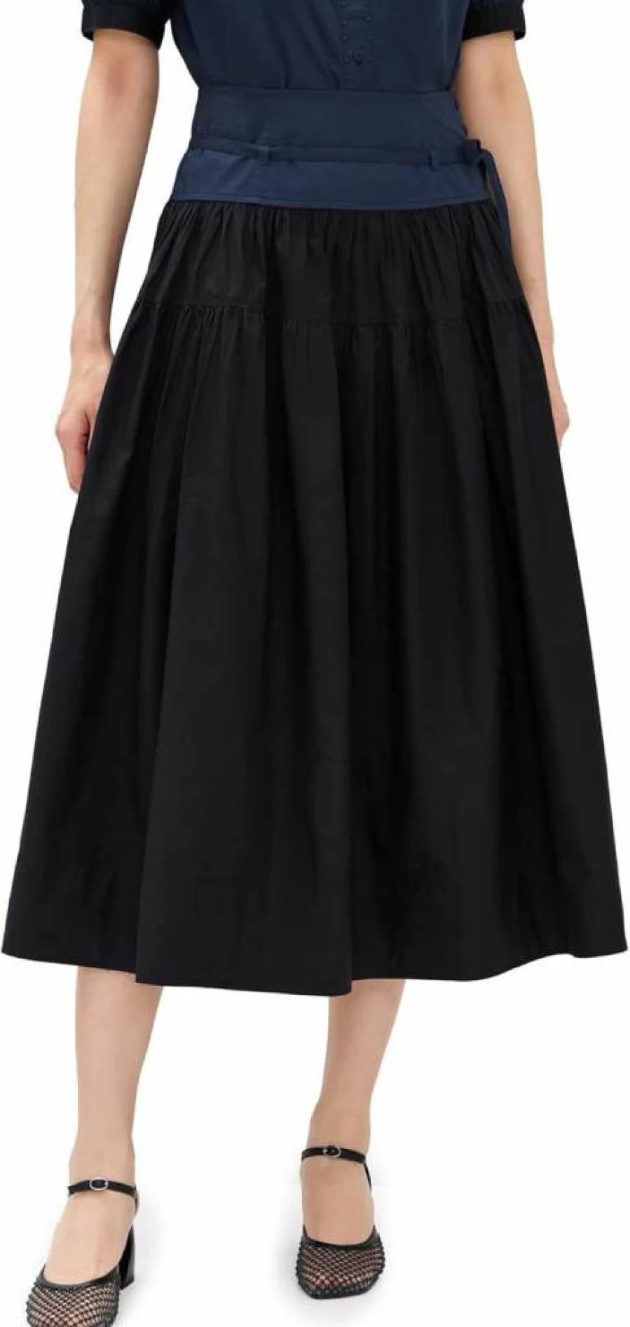 Ulla Johnson Women's Angeline Skirt - Floral Printed Midi Skirt with Elastic Waist