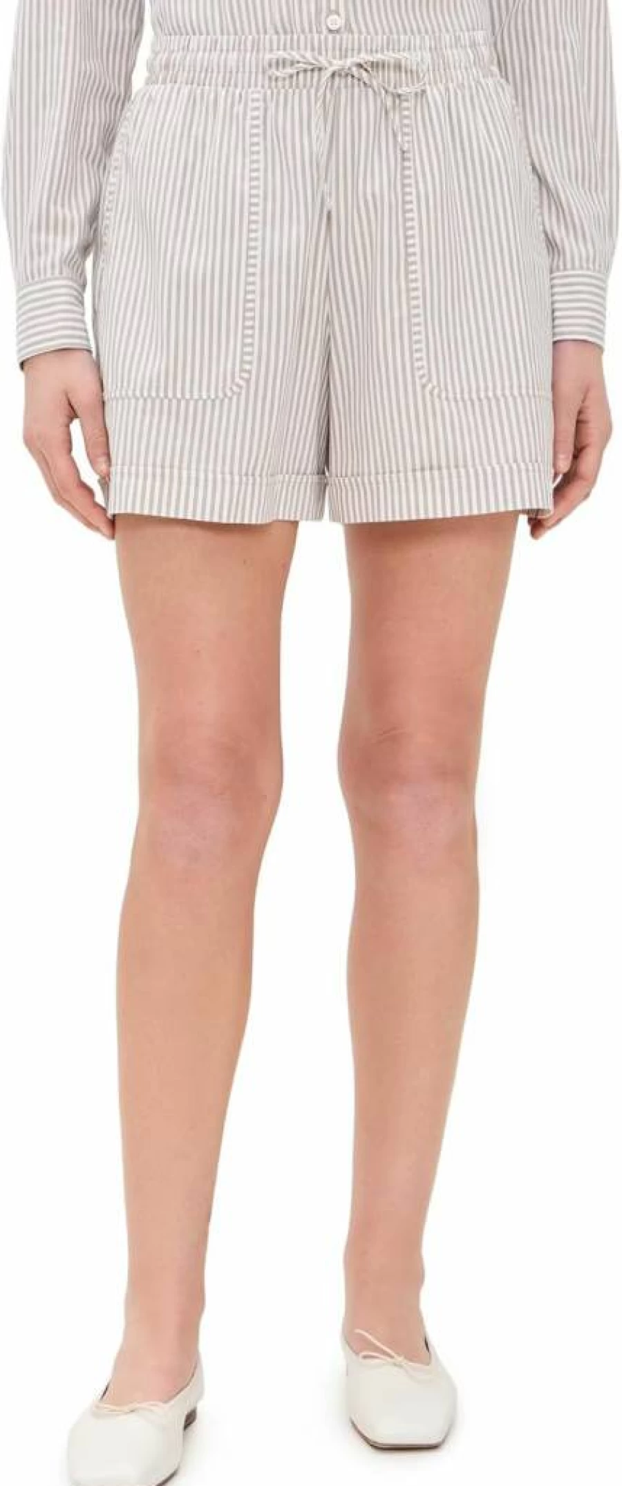 Splendid Women's Cella Jane Striped Poplin Shorts | Comfortable Summer Shorts | Fashionable High-Waisted Design
