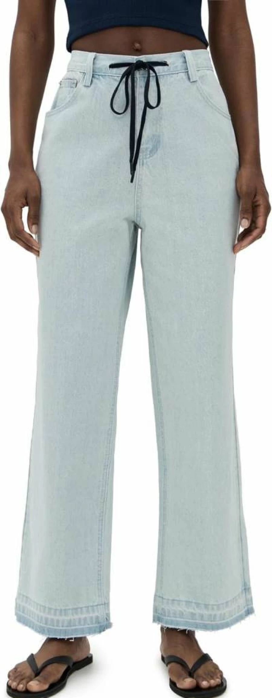 Line & Dot Women's Elowen High-Waisted Straight Leg Pants - Comfortable Stretch Fabric for Casual & Office Wear