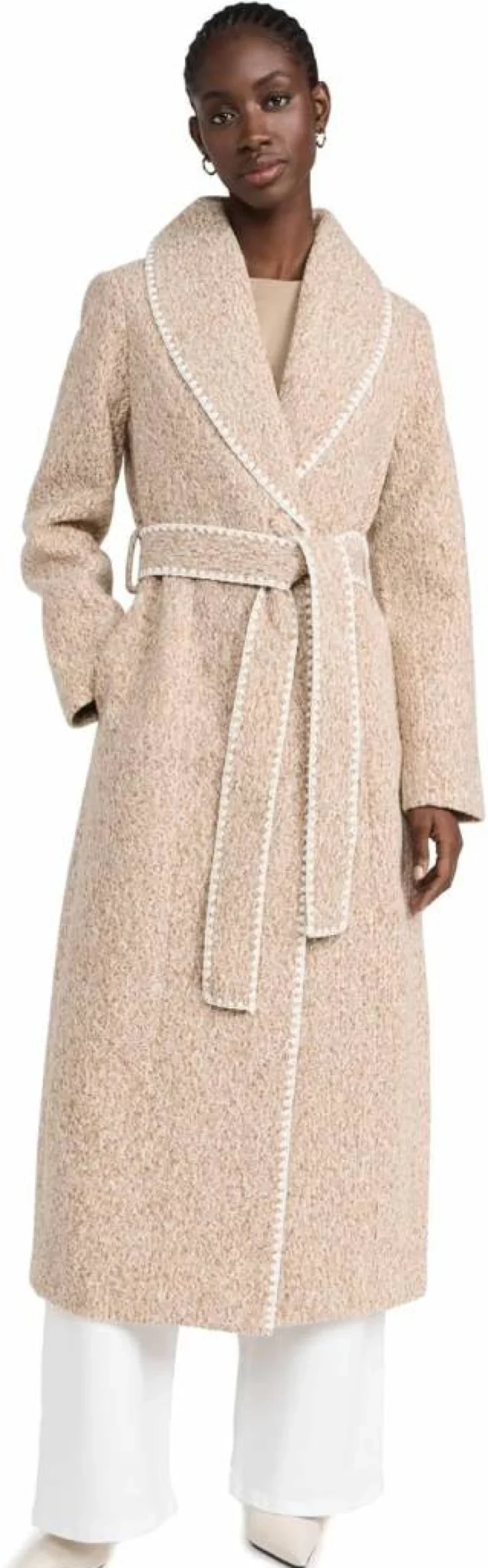 Avec Les Filles Women's Fashion Belted Trench Coat - Stylish Long Outerwear Jacket