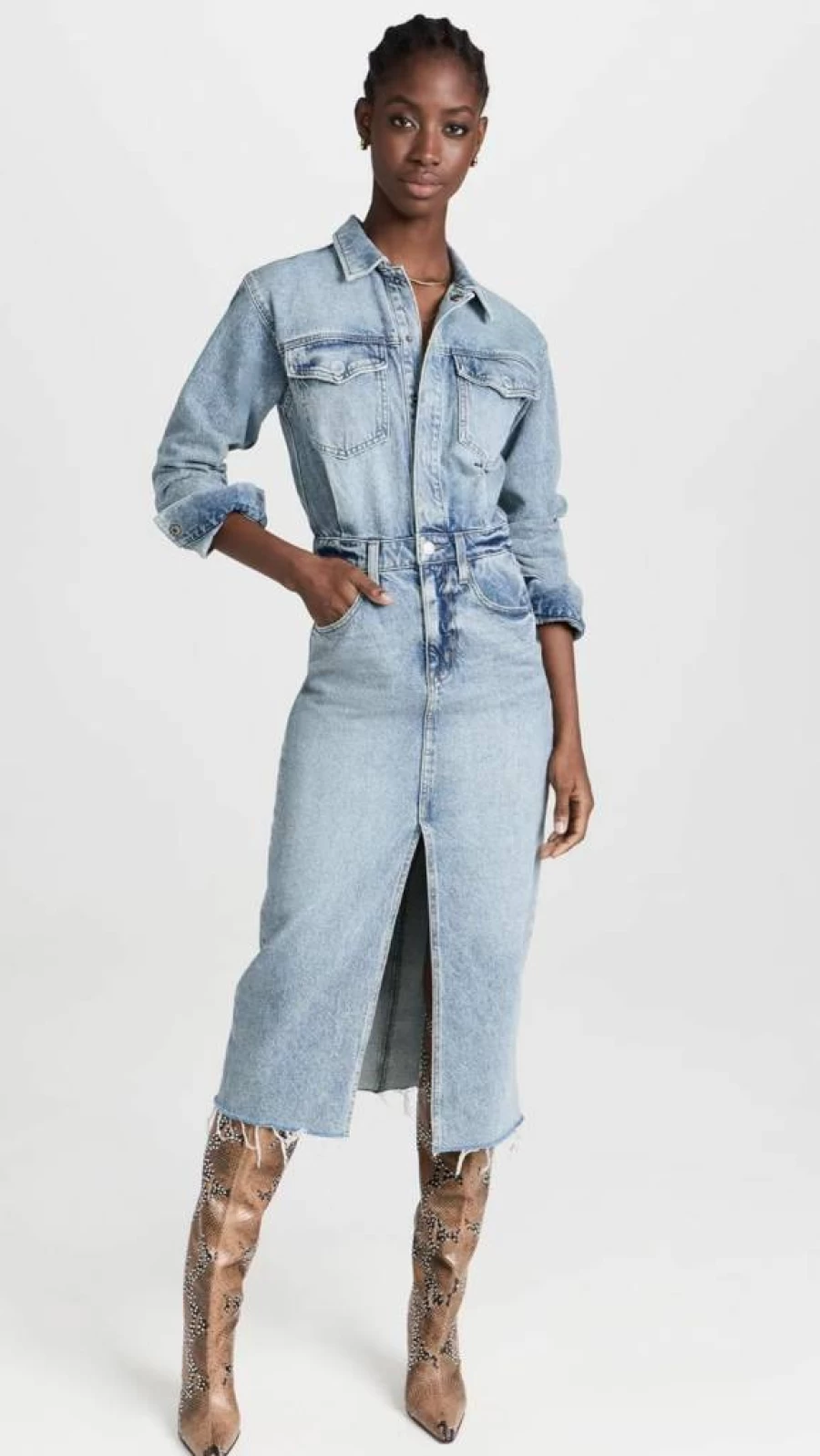 Pistola Denim Women's Amira Vintage Denim Dress - Stylish Blue Jean Dress for Women