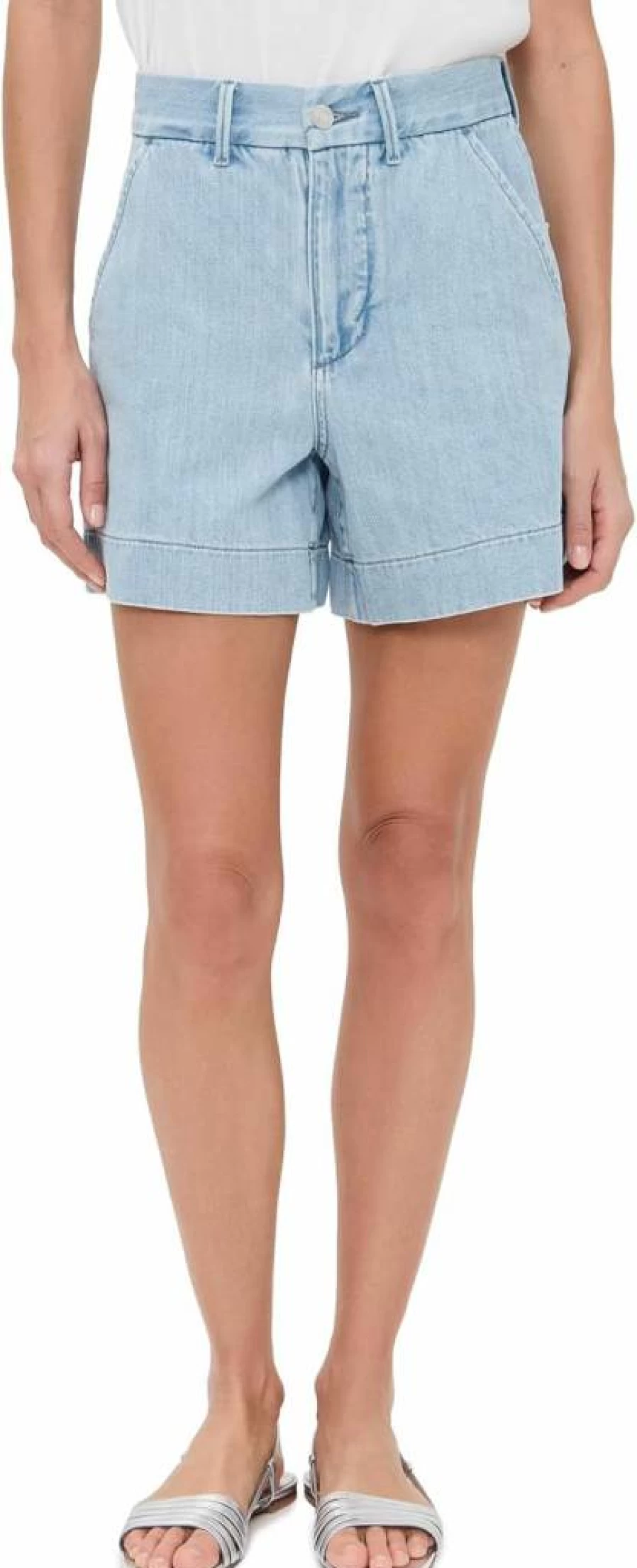 LE JEAN Women's High-Waisted Denim Shorts - Trendy Summer Casual Trouser Shorts