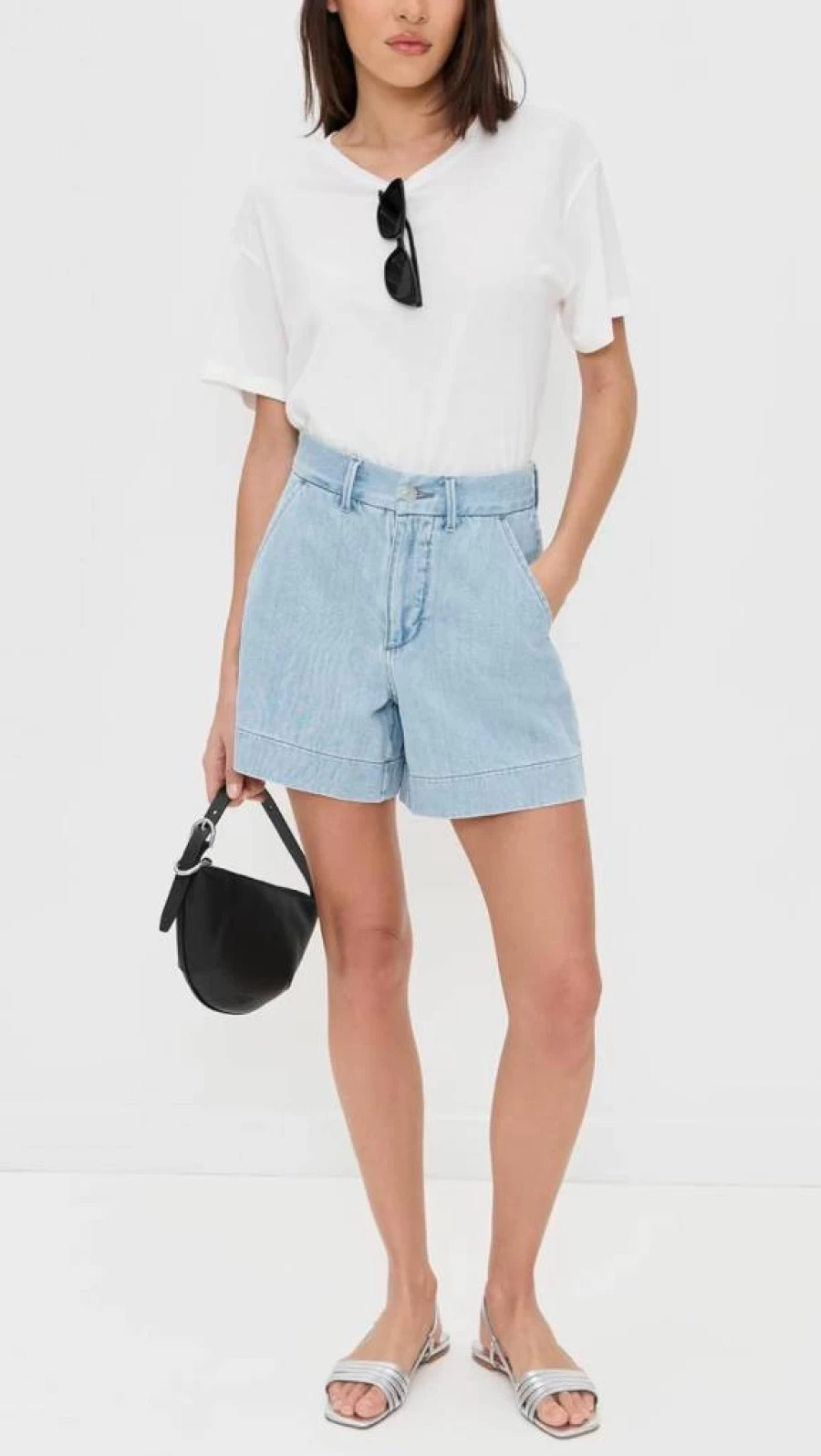 LE JEAN Women's High-Waisted Denim Shorts - Trendy Summer Casual Trouser Shorts