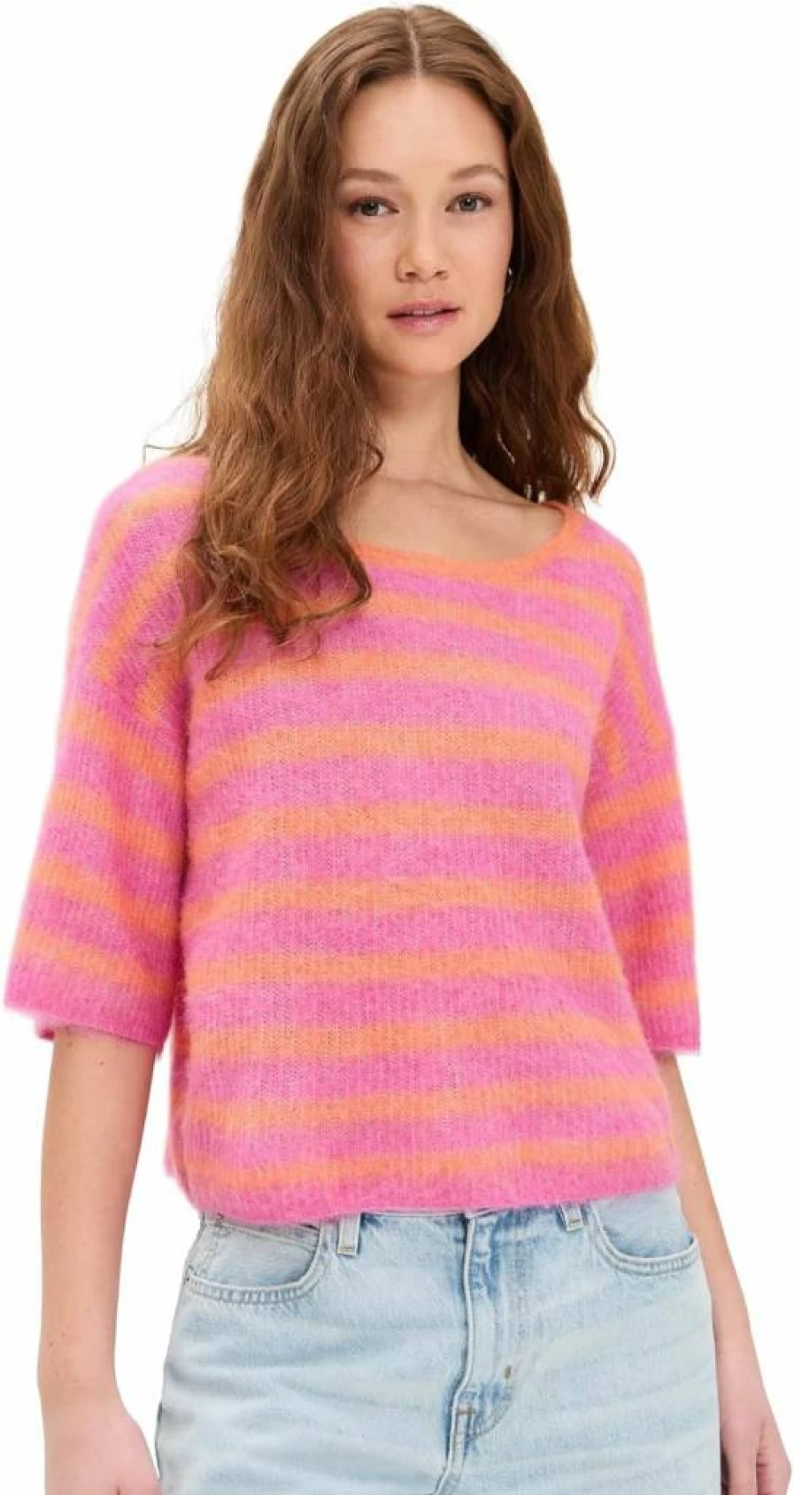 American Vintage Women's Casual Short Sleeve Pullover Sweater Top