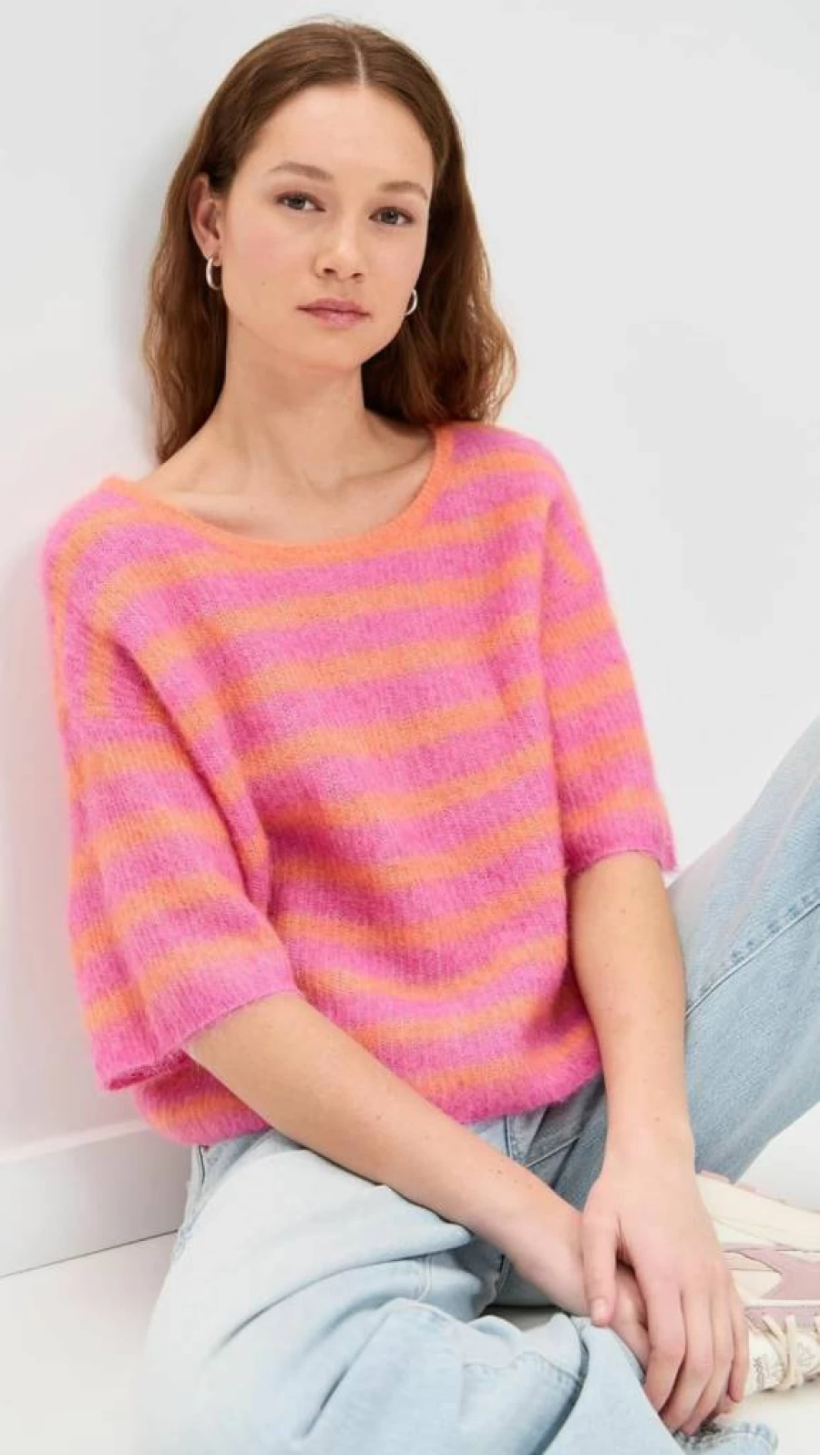 American Vintage Women's Casual Short Sleeve Pullover Sweater Top