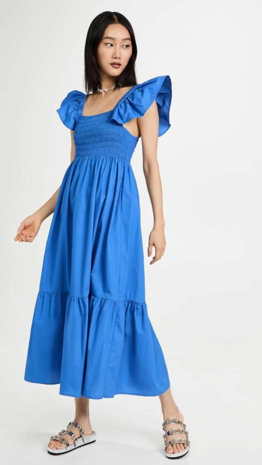 O.P.T Women's Tuscany Summer Dress - Flowy Boho Chic Maxi Dress with Pockets