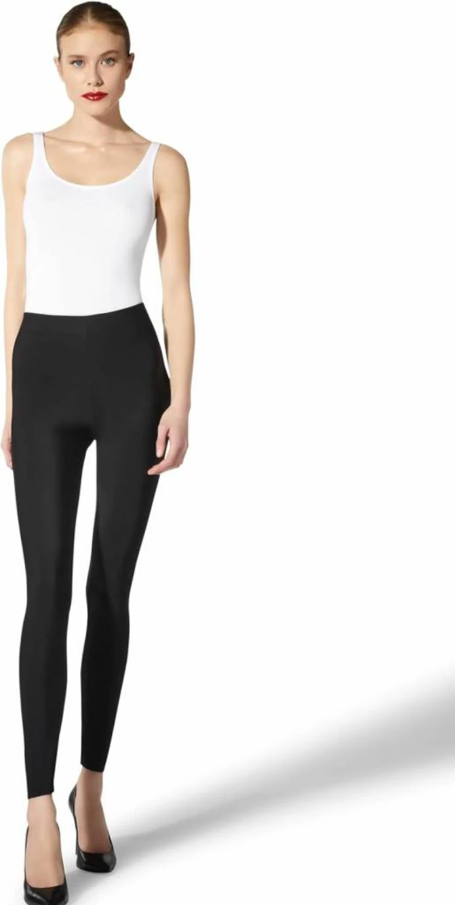 Wolford Women's Scuba Leggings - Slim Fit Comfortable Business Pants with Hidden Elastic Waistband & Hand-Applied Logo Detail