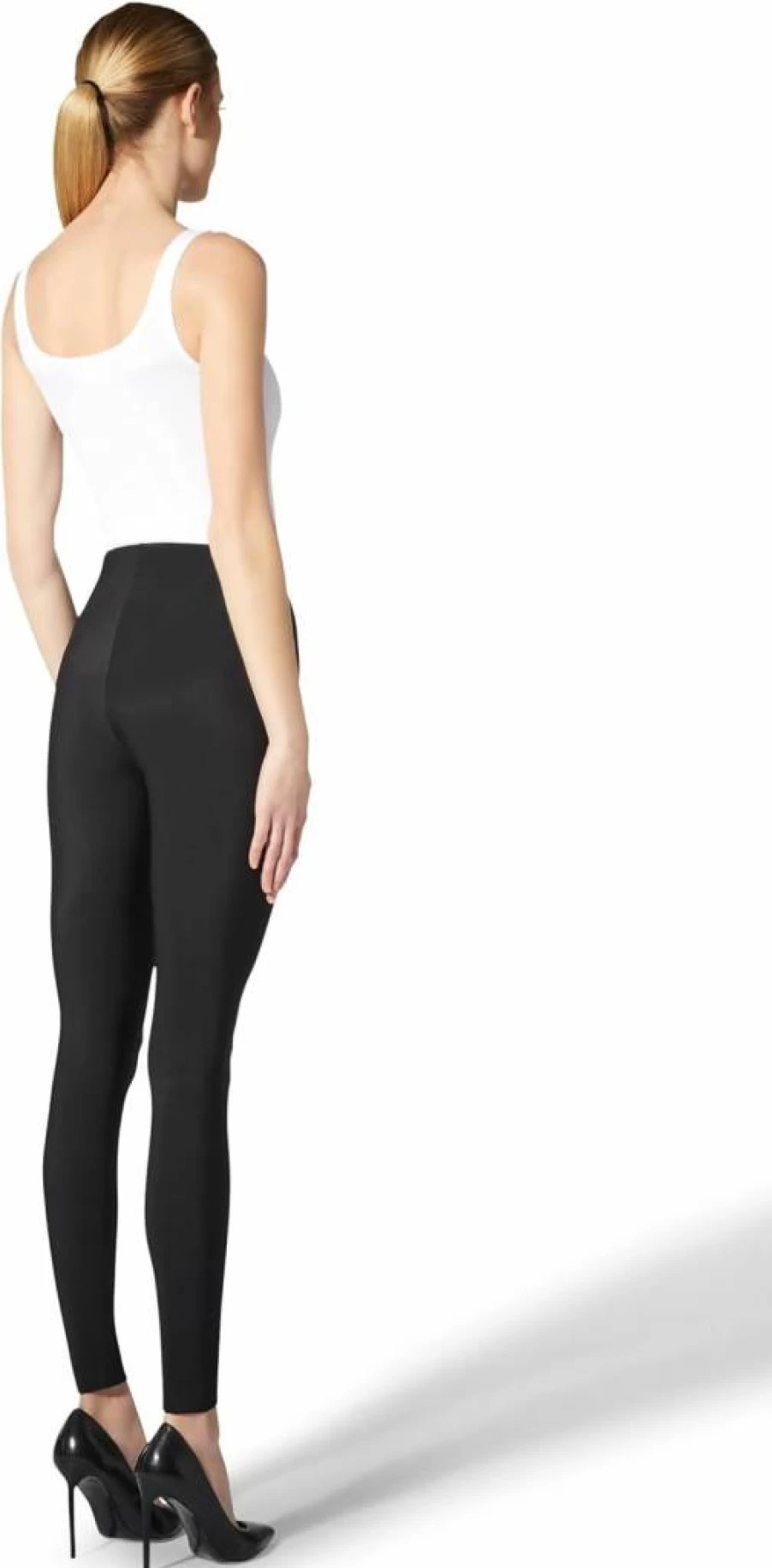 Wolford Women's Scuba Leggings - Slim Fit Comfortable Business Pants with Hidden Elastic Waistband & Hand-Applied Logo Detail