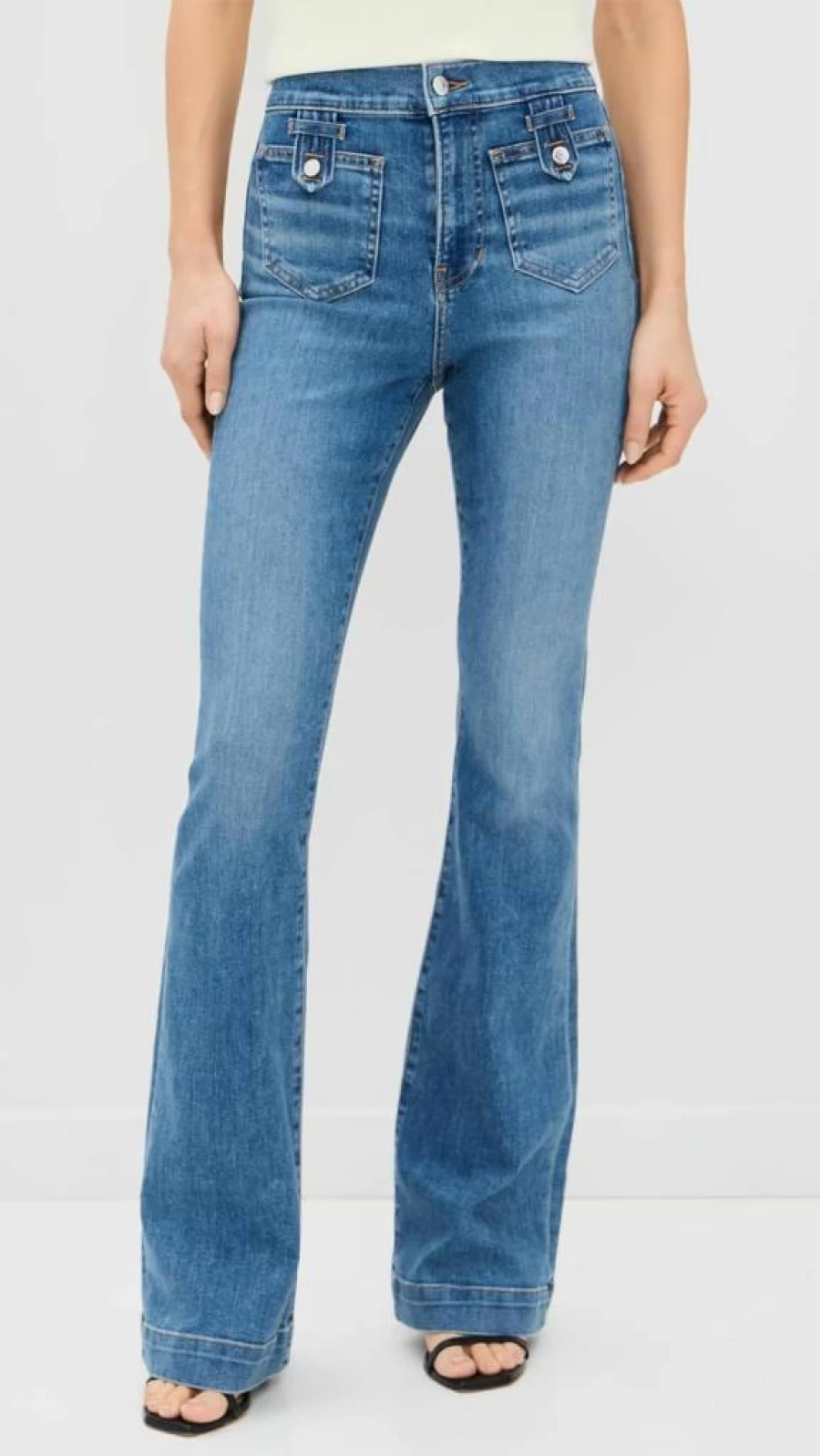 Veronica Beard Jean Women's Beverly High Rise Skinny Flare Jeans - Slim Fit Stretch Denim Pants for Women