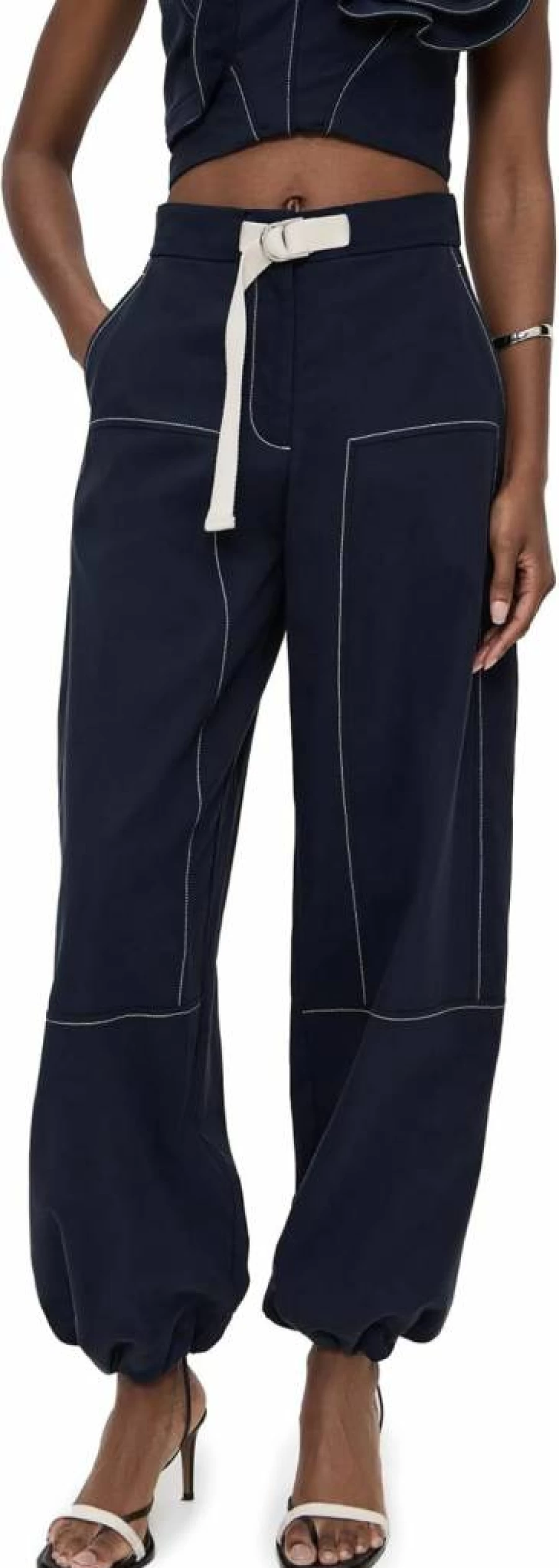 JBQ Women's High-Waisted Jill Pants - Comfortable Stretchy Casual Trousers for Everyday Wear