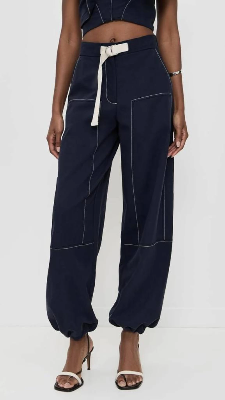 JBQ Women's High-Waisted Jill Pants - Comfortable Stretchy Casual Trousers for Everyday Wear