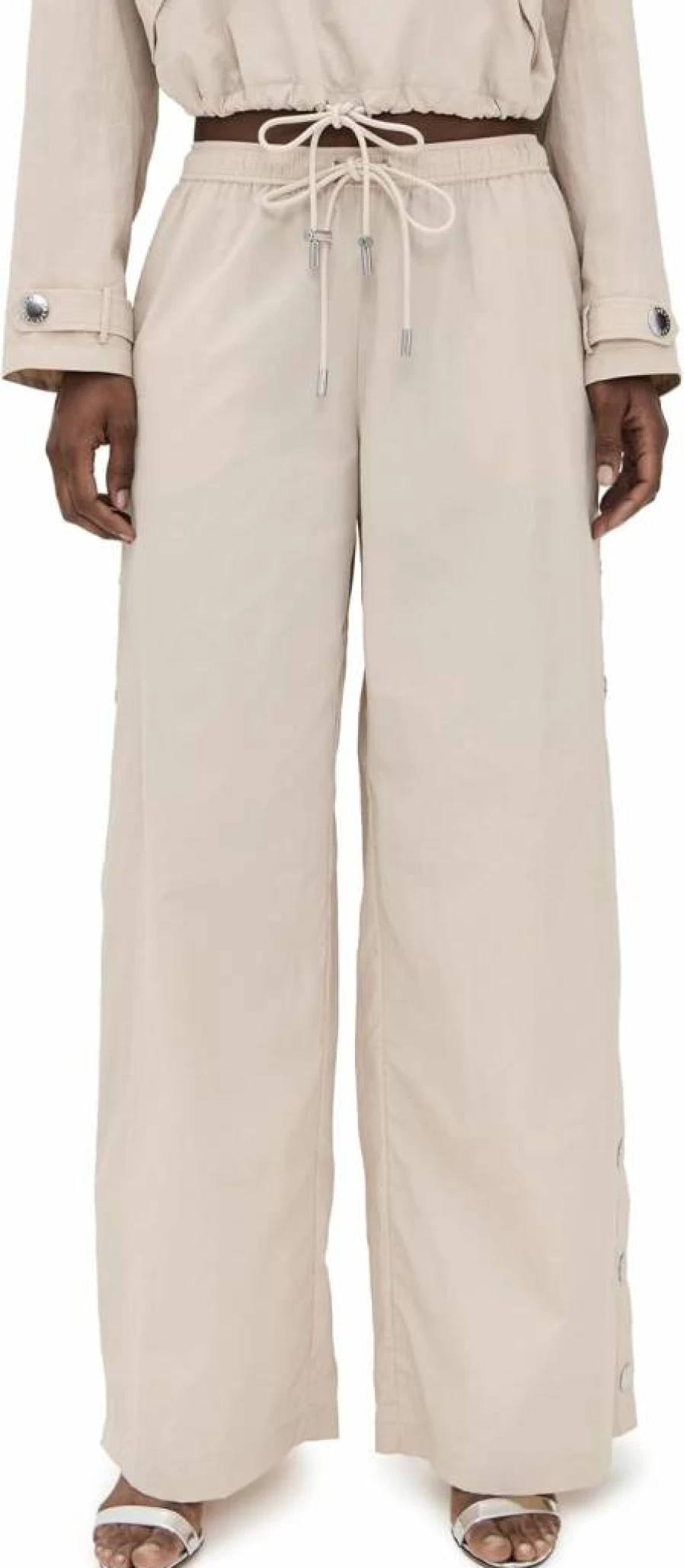 L'AGENCE Women's Valkyrie Snap Pants - High-Waisted Slim Fit Stretch Denim with Button Detail