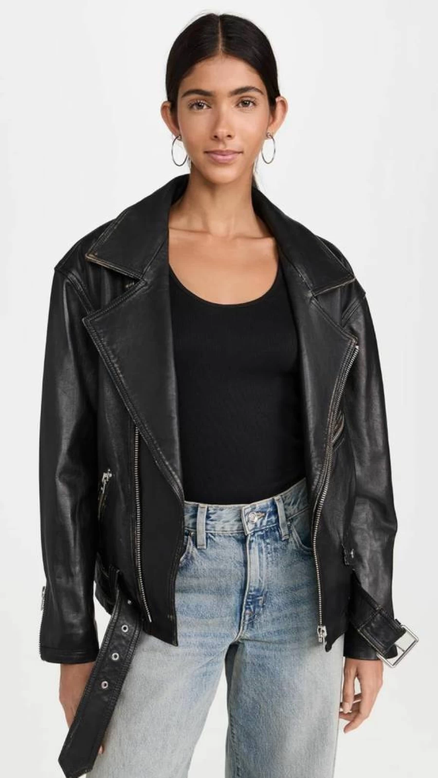 IRO Women's Dylan Leather Biker Jacket - Stylish Motorcycle Jacket for Women