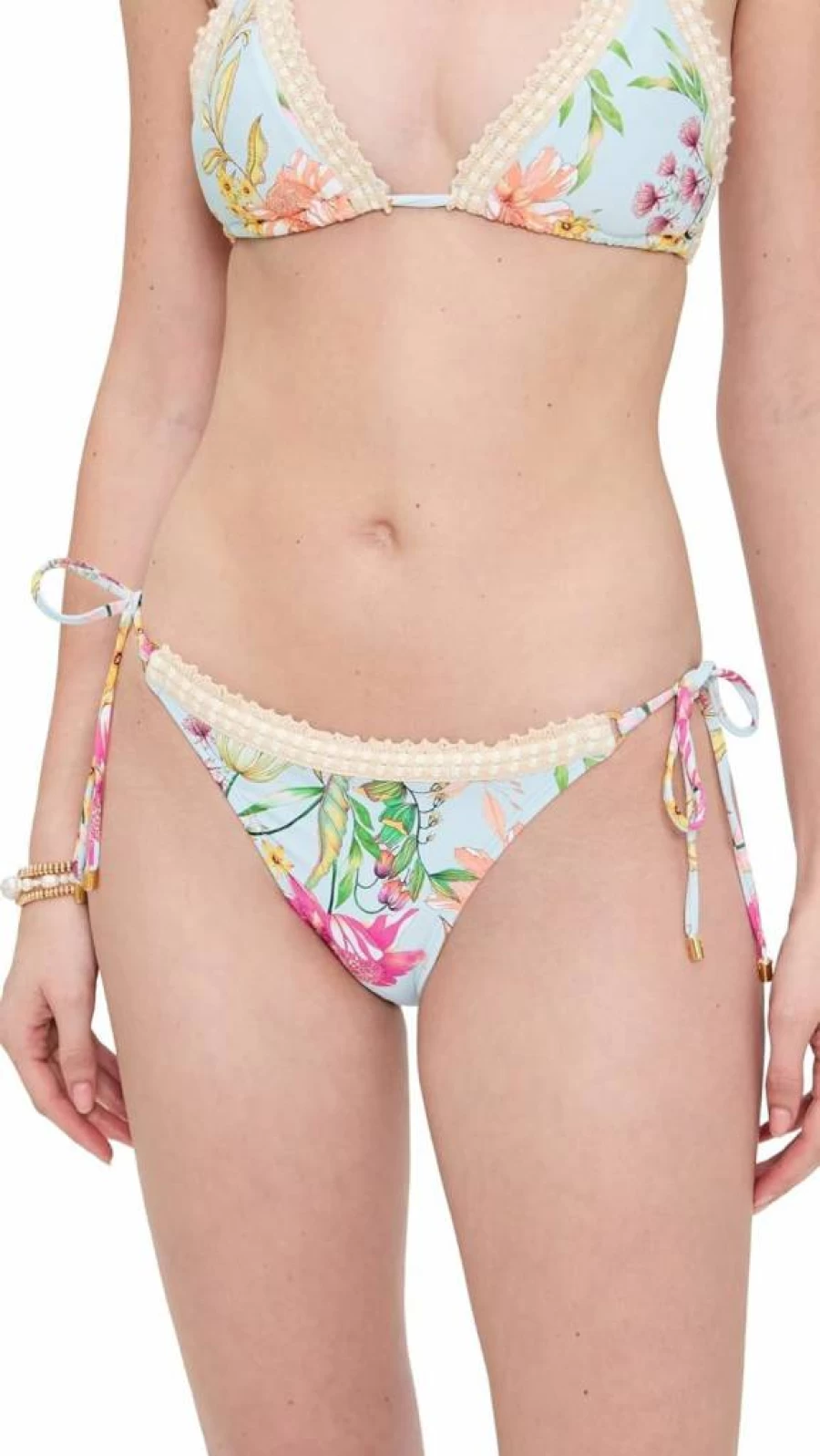 PQ Swim Women's Carrie Bikini Bottoms with Crochet Trim - Stylish Swimwear for Women