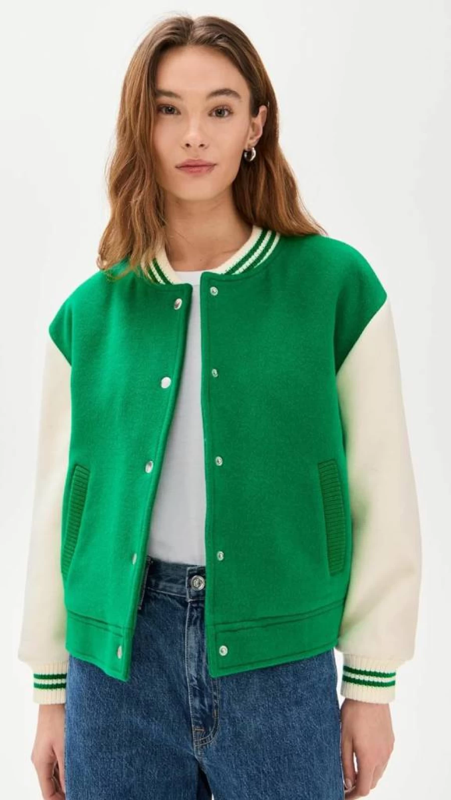 XIRENA Women's Vintage Varsity Jacket - Stylish Baseball Bomber with Classic Letterman Design