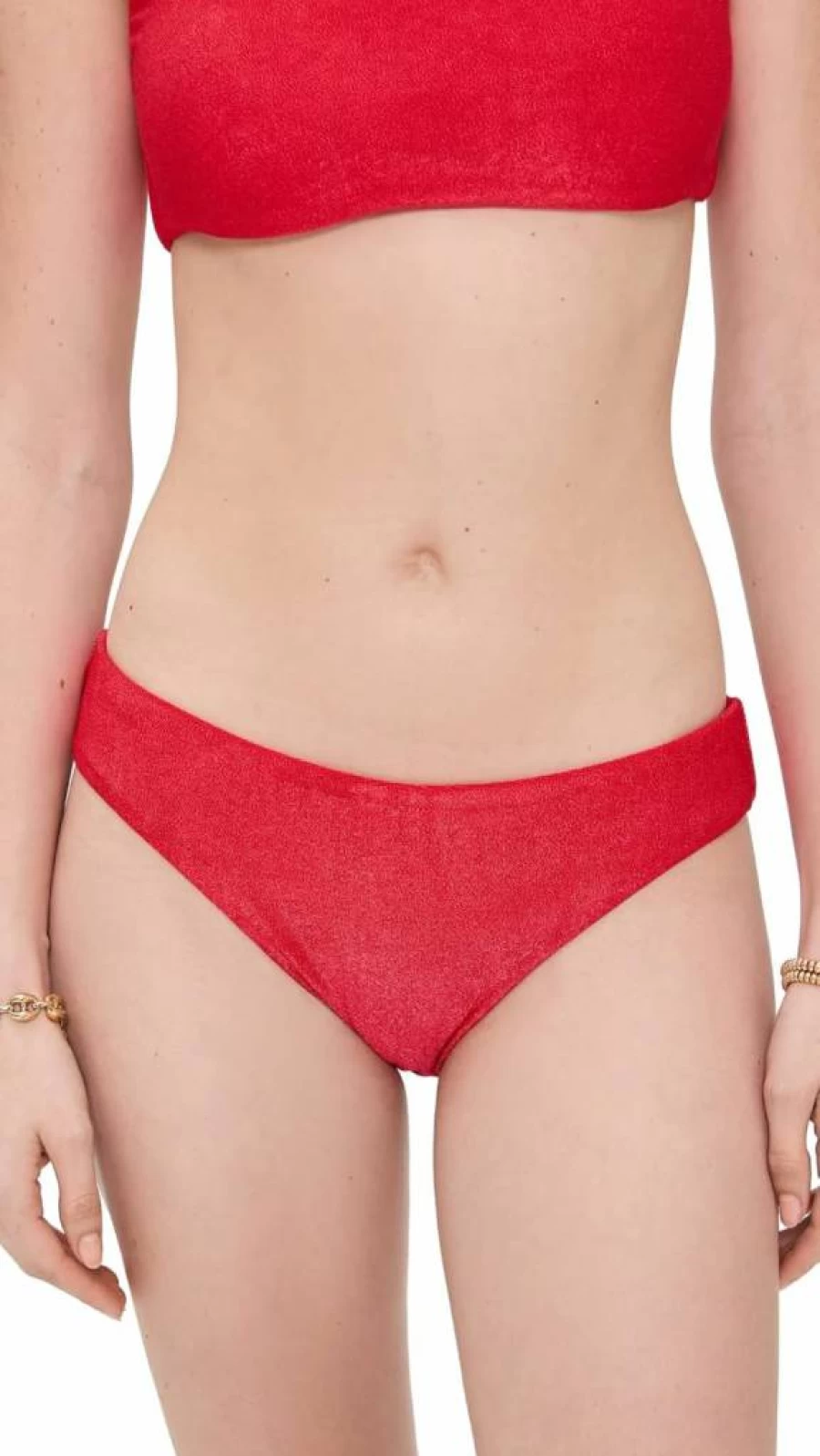 JADE Swim Women's High-Waisted Lurex Swim Bottoms | Shimmering Beachwear