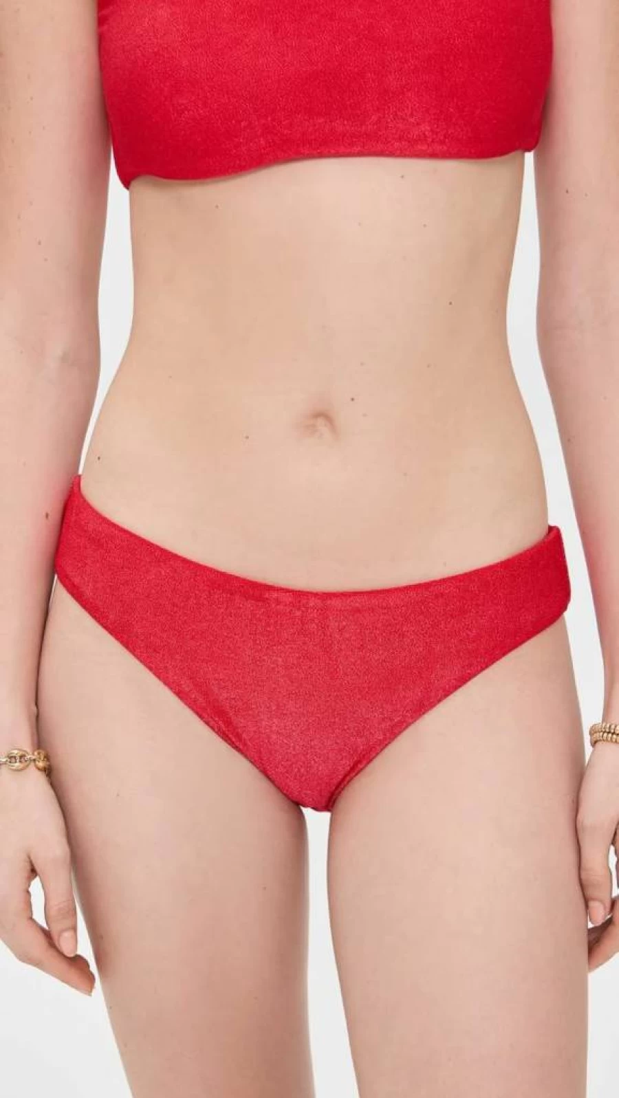 JADE Swim Women's High-Waisted Lurex Swim Bottoms | Shimmering Beachwear