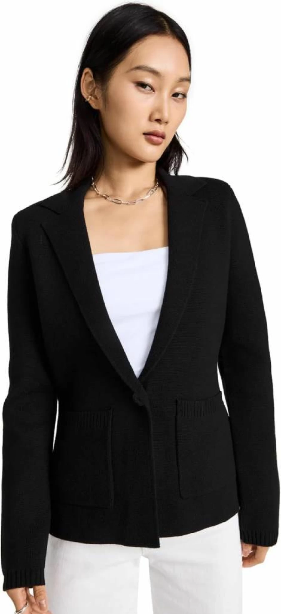L'AGENCE Women's Lacey Knit Blazer - Stylish Knitted Jacket for Women