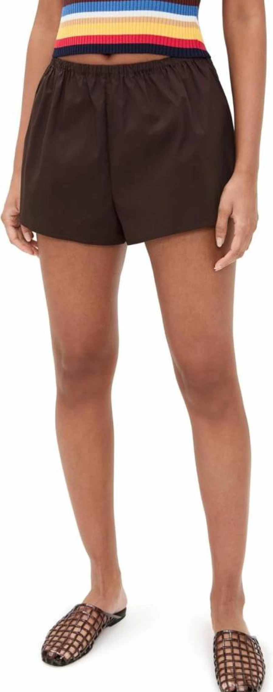 STAUD Women's High-Waisted Paddle Shorts - Comfortable Swimwear for Active Lifestyles