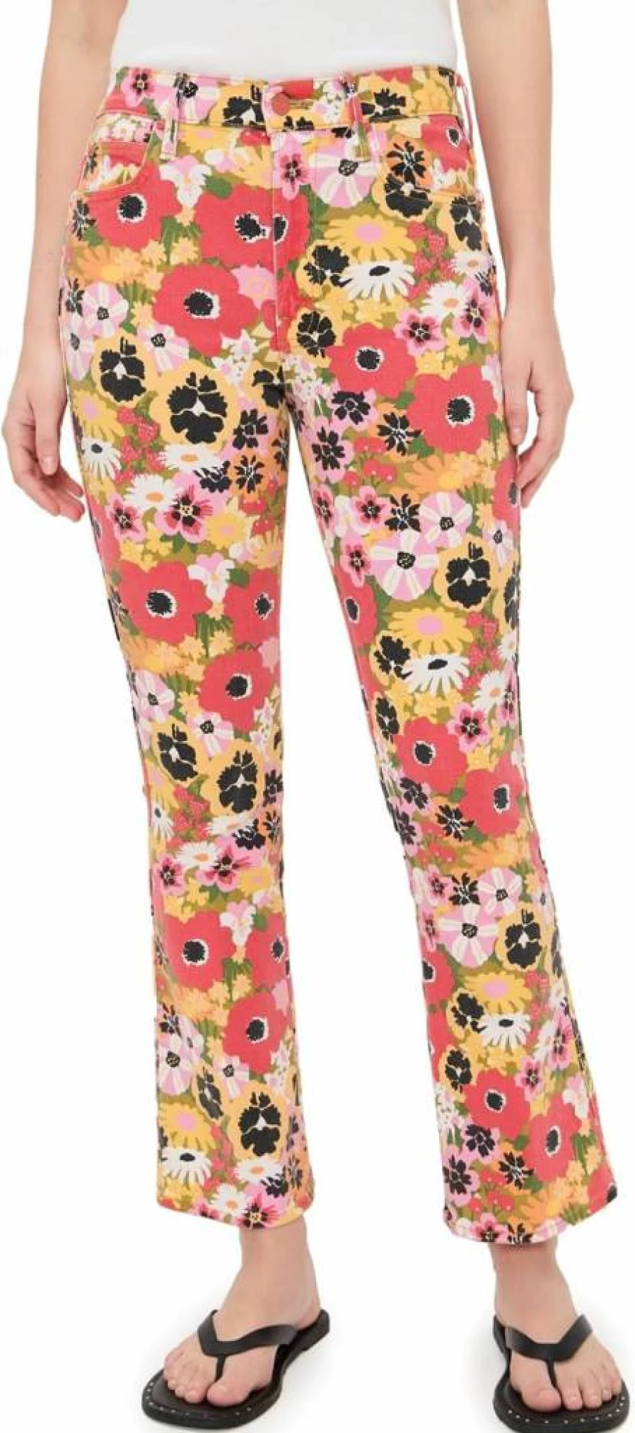 MOTHER Women's Mid Rise Smokin Double Flare Jeans - Distressed Denim Pants for Women