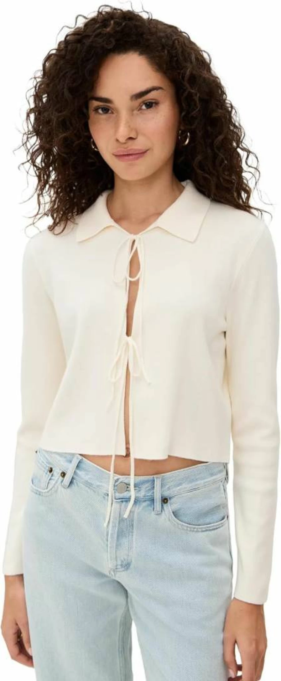 Line & Dot Women's Anouk Knit Sweater with Tie Detail - Stylish Casual Top