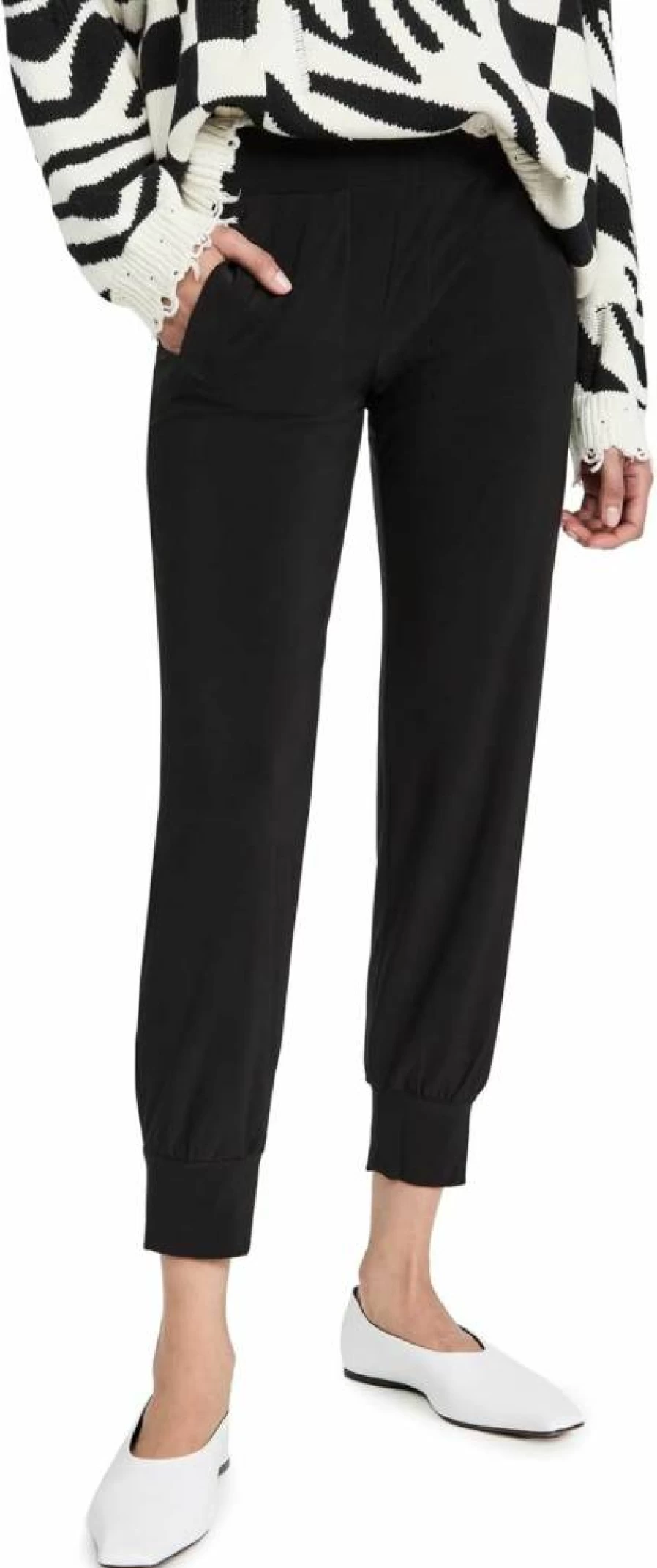 Norma Kamali Women's High-Waisted Jogger Pants - Comfortable Lounge & Athletic Wear