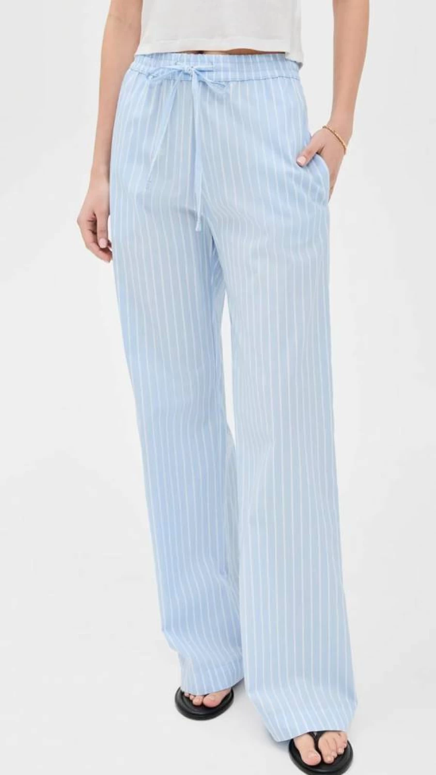 Enza Costa Women's Lightweight Poplin Resort Pants for Summer Travel and Beach Vacations
