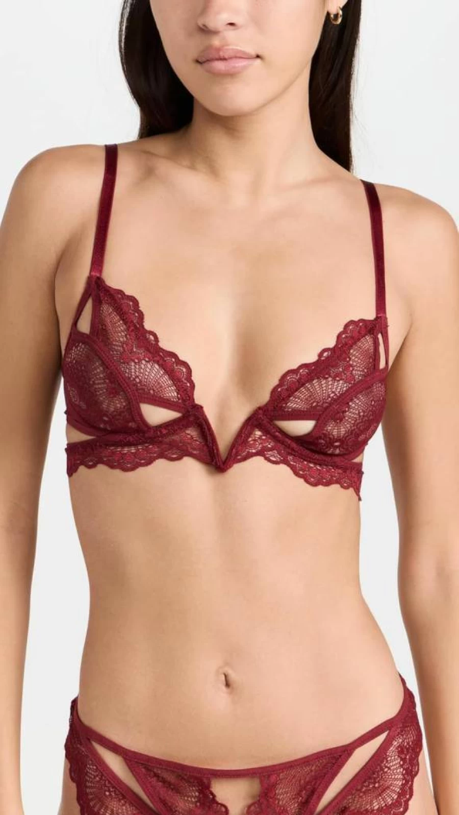 Thistle and Spire Women's Kane V Wire Bra - Sexy Lace Underwear for Women