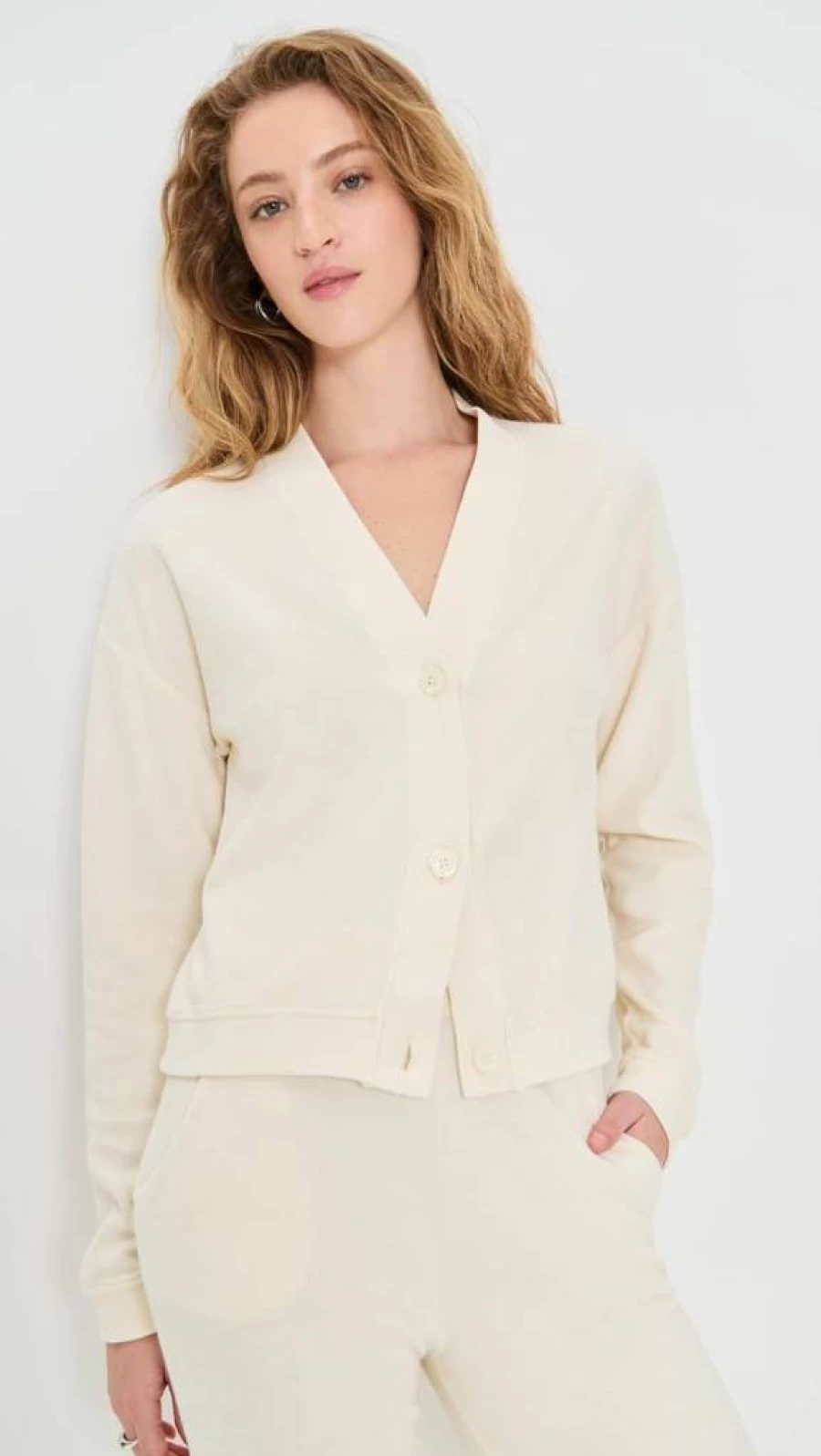 KULE Women's Terry Bay Cardigan - Soft Cotton Knit Sweater for Women