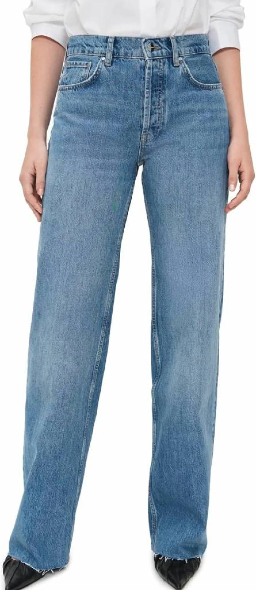 ANINE BING Women's Hugh High-Rise Slim Fit Jeans - Premium Denim Pants for Women