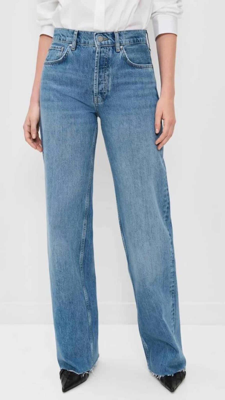 ANINE BING Women's Hugh High-Rise Slim Fit Jeans - Premium Denim Pants for Women