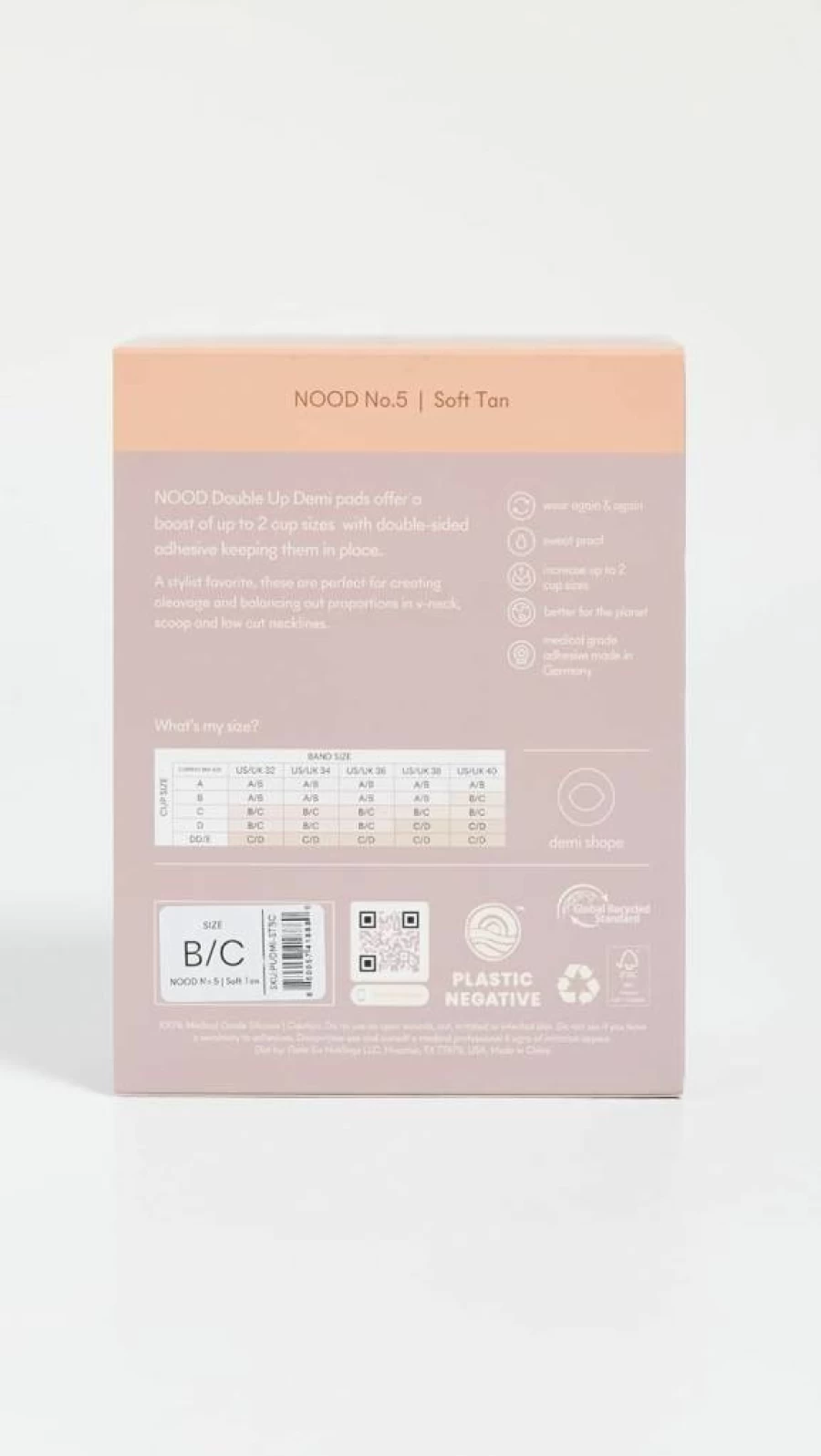 NOOD Women's Double Push Up Bra Pads - Enhance Lift & Comfort - Premium Silicone Inserts