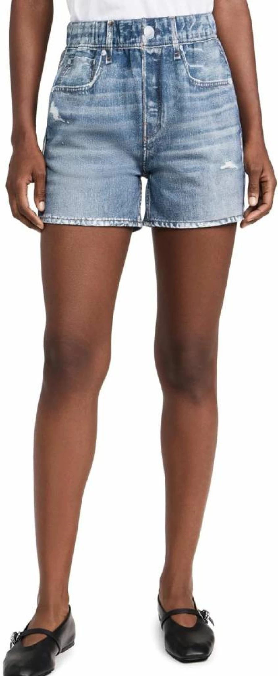 Rag & Bone Women's Miramar High-Rise Walking Shorts - Comfortable Casual Denim Shorts for Women