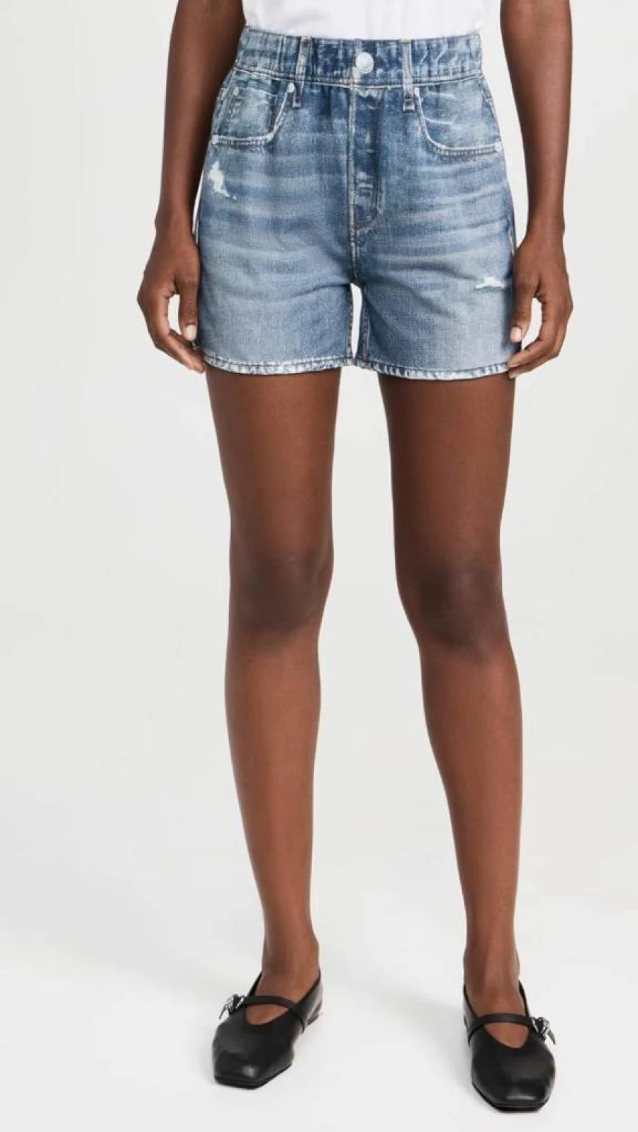 Rag & Bone Women's Miramar High-Rise Walking Shorts - Comfortable Casual Denim Shorts for Women