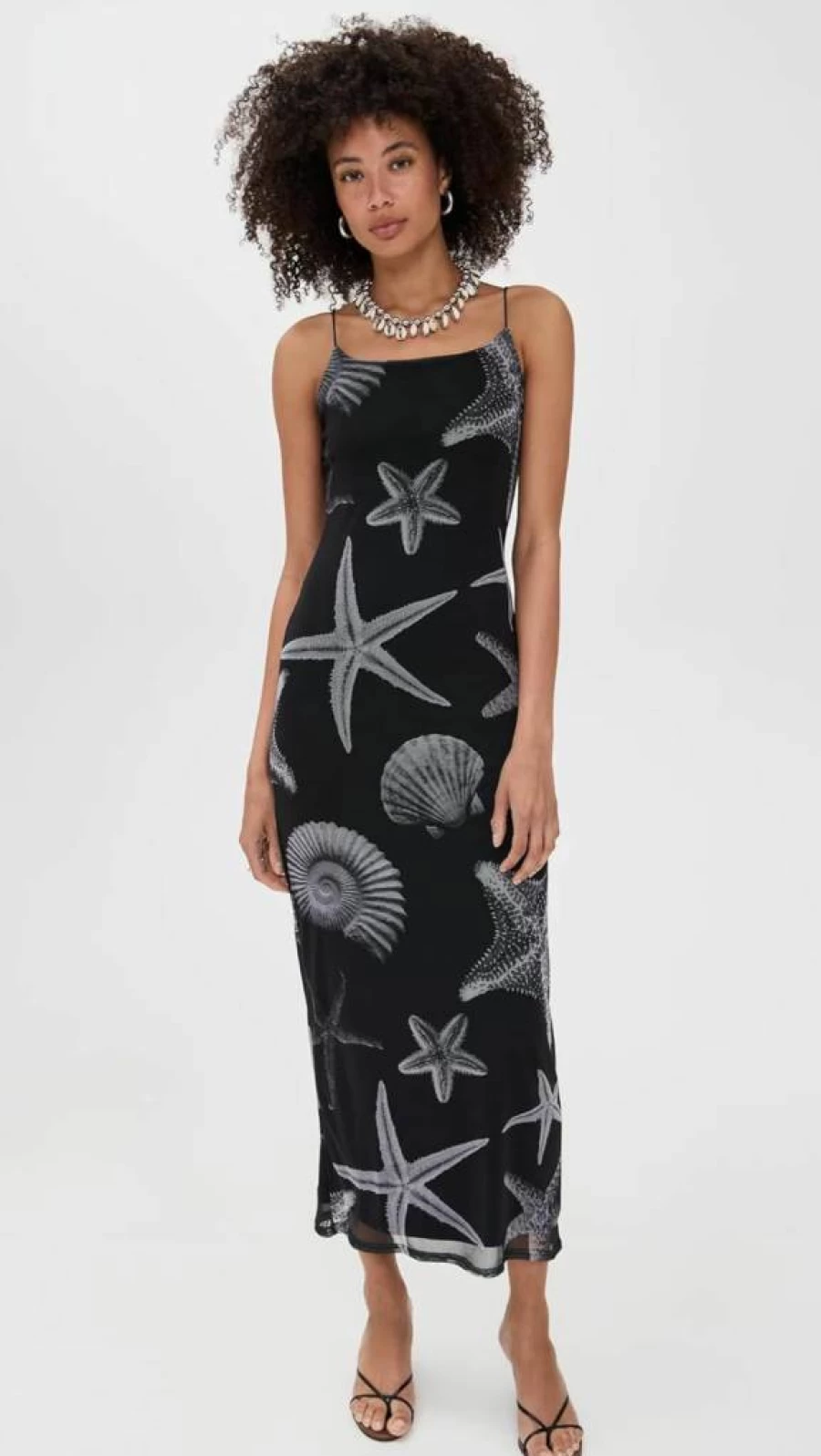 Never Fully Dressed Women's Seashell Mesh Cami Dress - Breathable Summer Beach Dress
