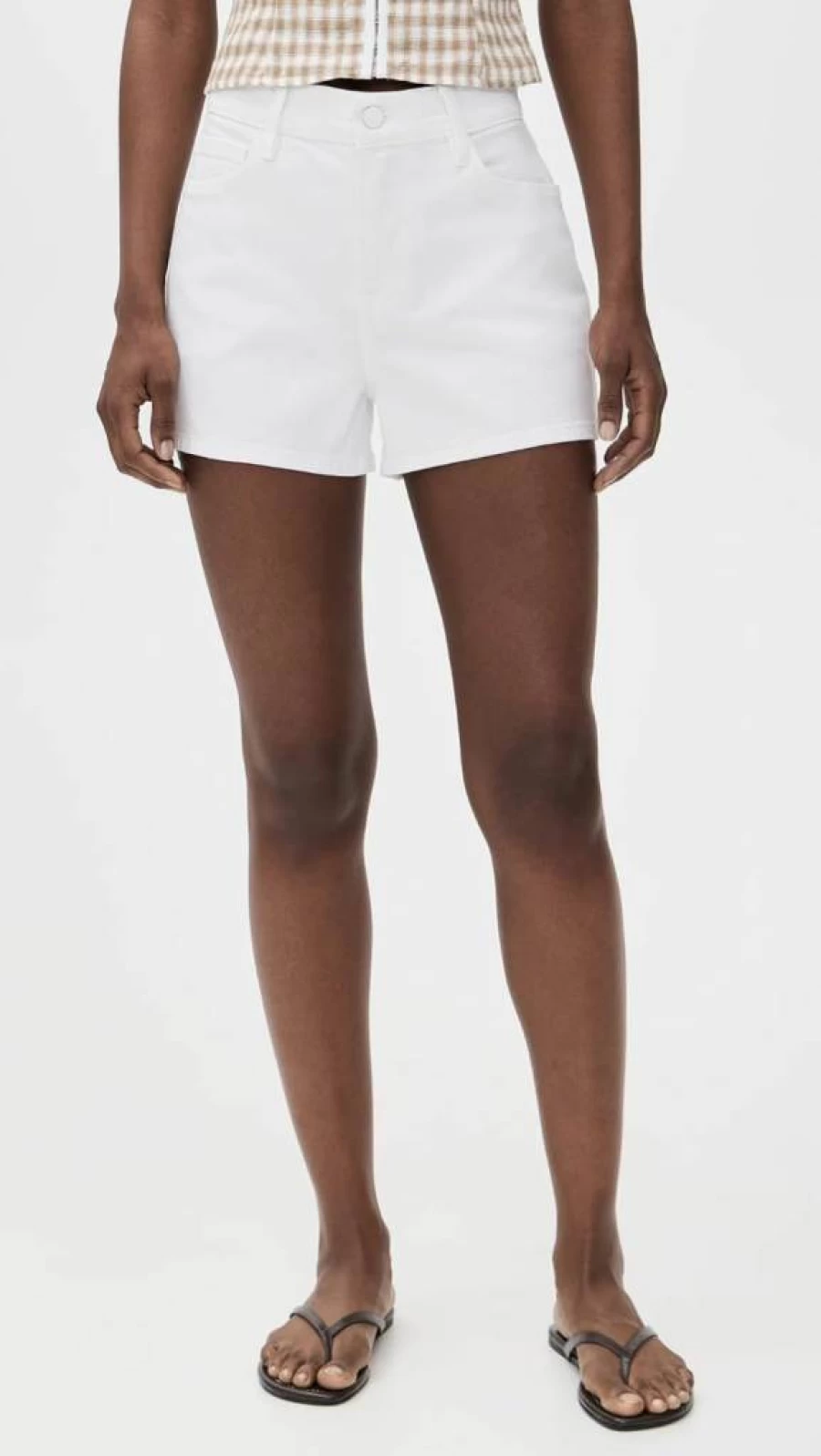 Good American Women's 90s Denim Shorts in White - High Waisted Vintage Style Size 8