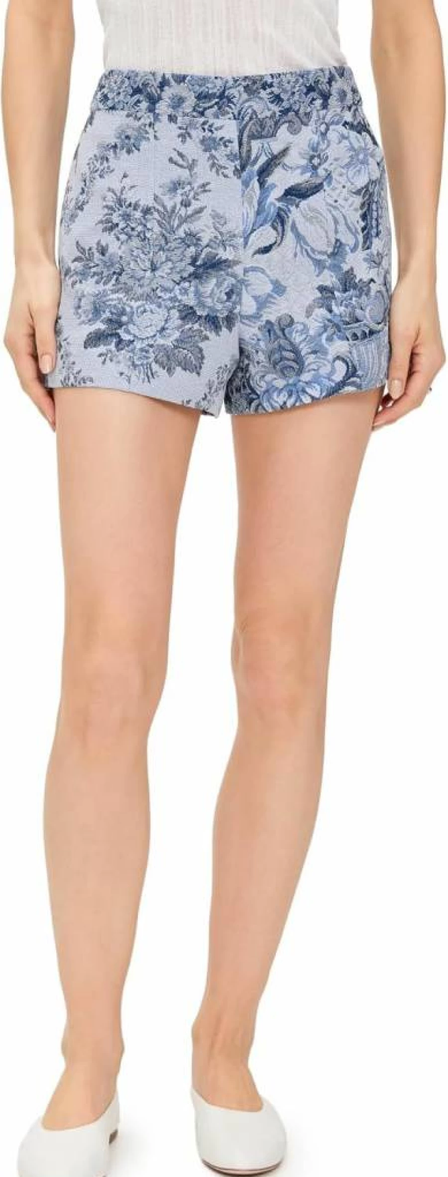 alice + olivia Women's Hera High-Waisted Shorts - Classic Denim Style for Fashionable Outfits