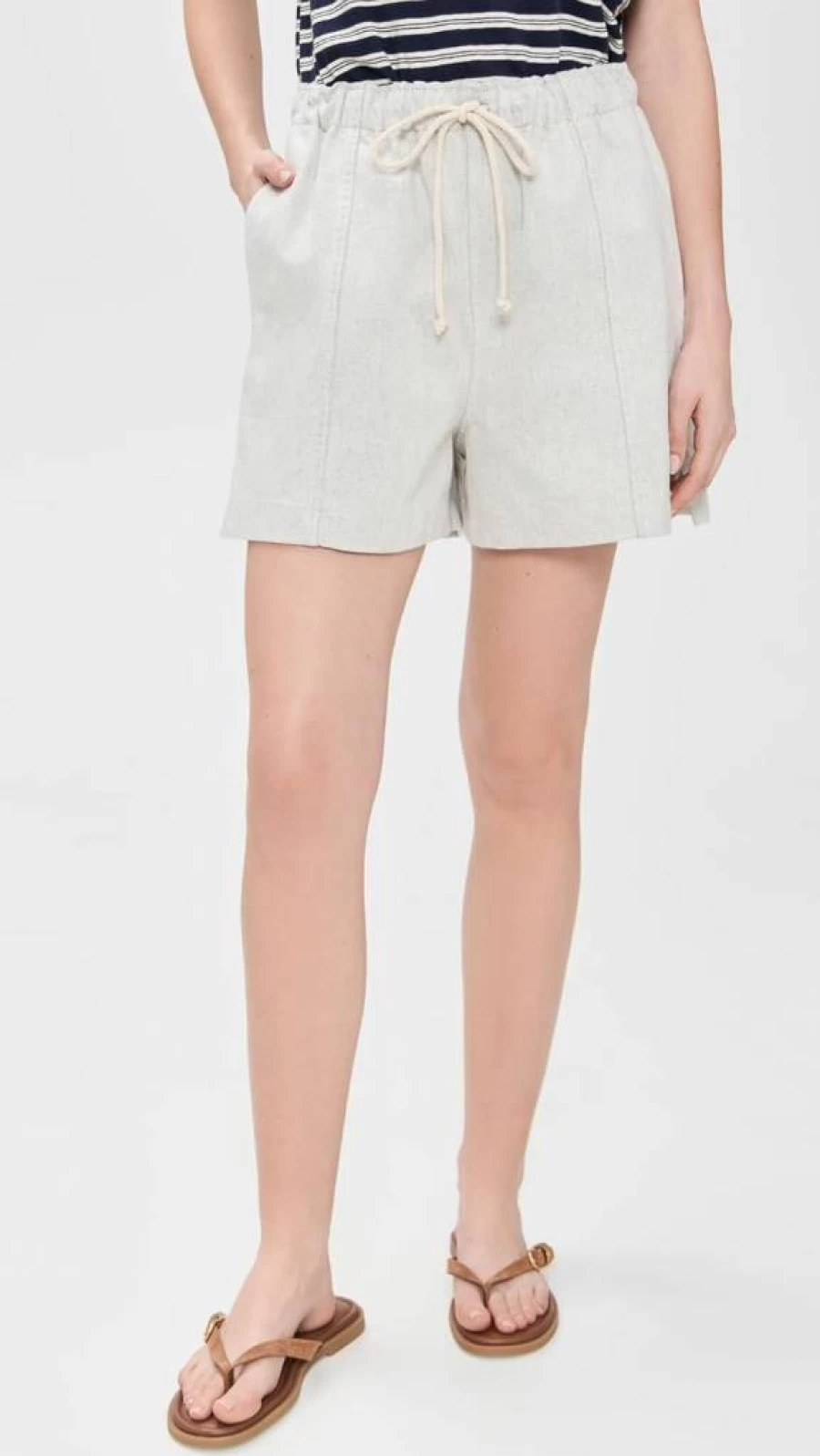 B SIDES Women's Meyer High-Waisted Shorts - Comfortable Summer Denim Shorts for Women