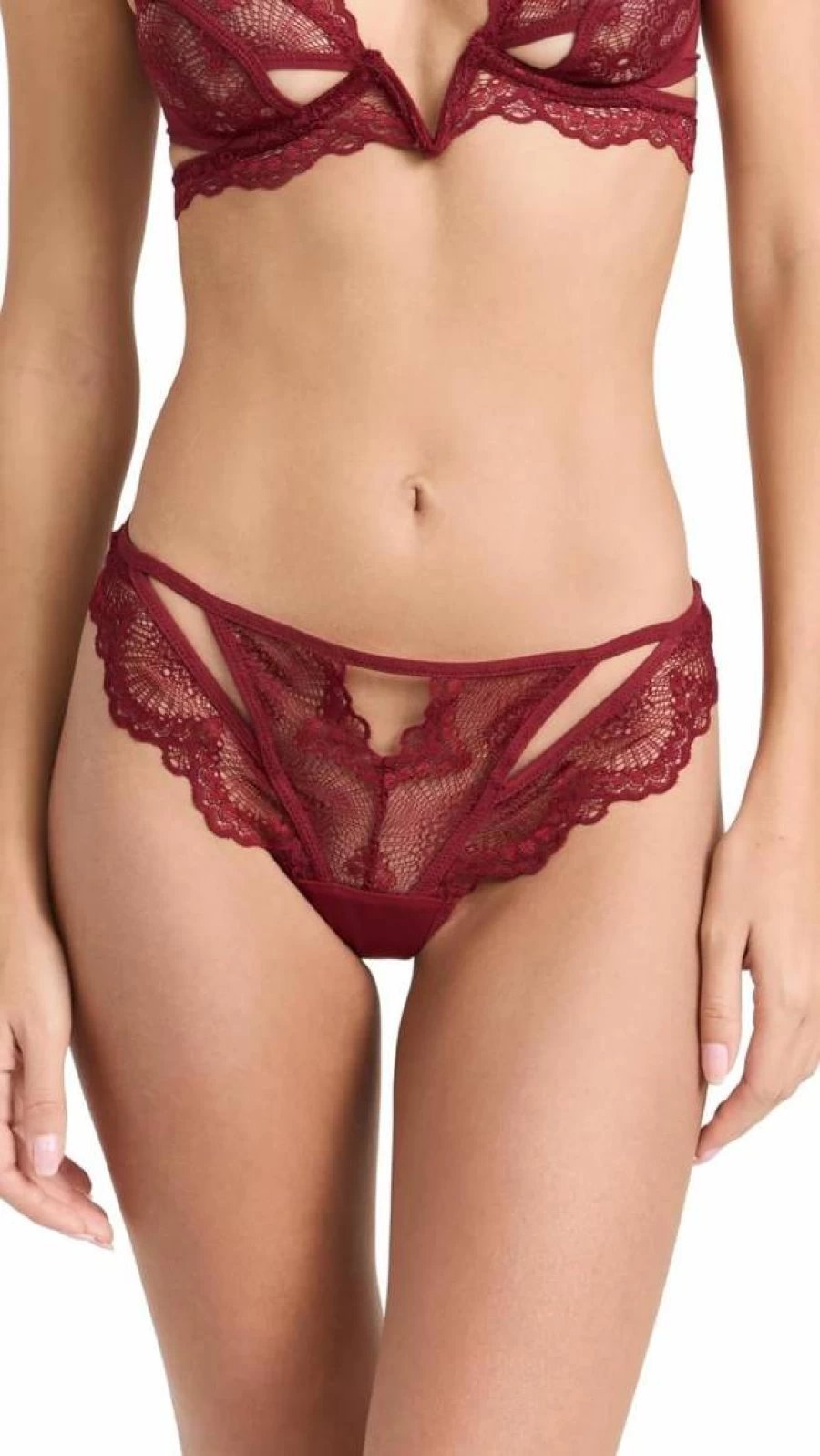 Thistle and Spire Women's Kane Cutout Thong - Sexy Lingerie High-Waisted Design