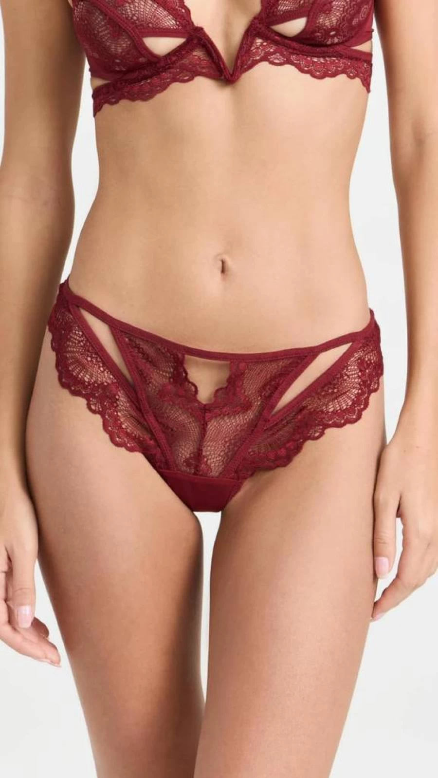 Thistle and Spire Women's Kane Cutout Thong - Sexy Lingerie High-Waisted Design