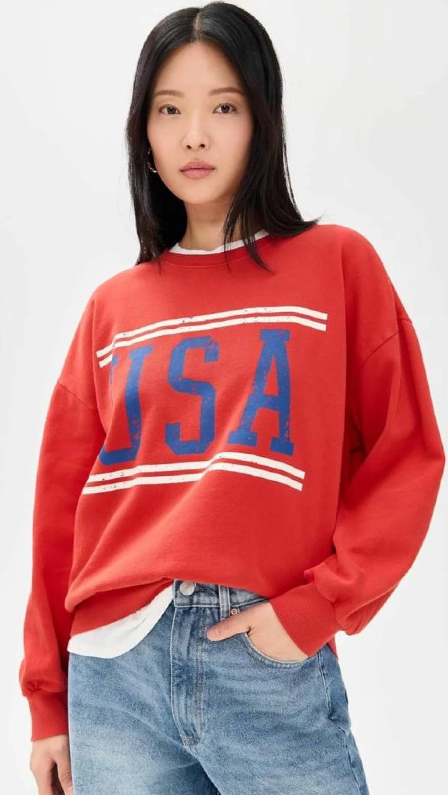 Z SUPPLY Women's USA Sunday Crewneck Sweatshirt | Casual Comfort Pullover
