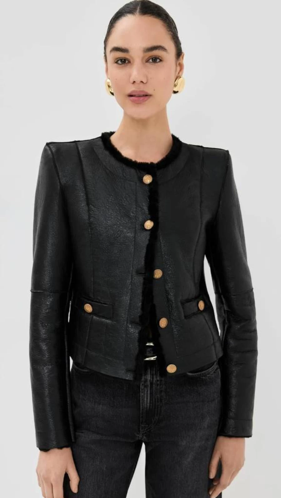 HALFBOY Women's Faux Shearling Alice Jacket - Cozy Winter Outerwear with Vintage Style