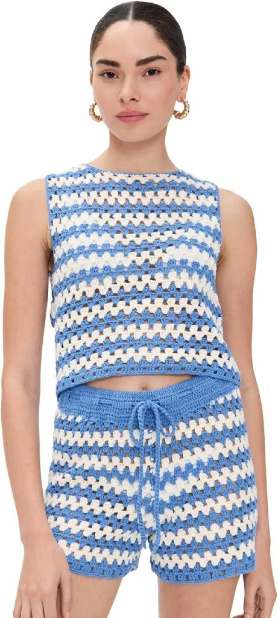 MINKPINK Women's Cally Crochet Crop Top - Boho Chic Summer Beach Shirt